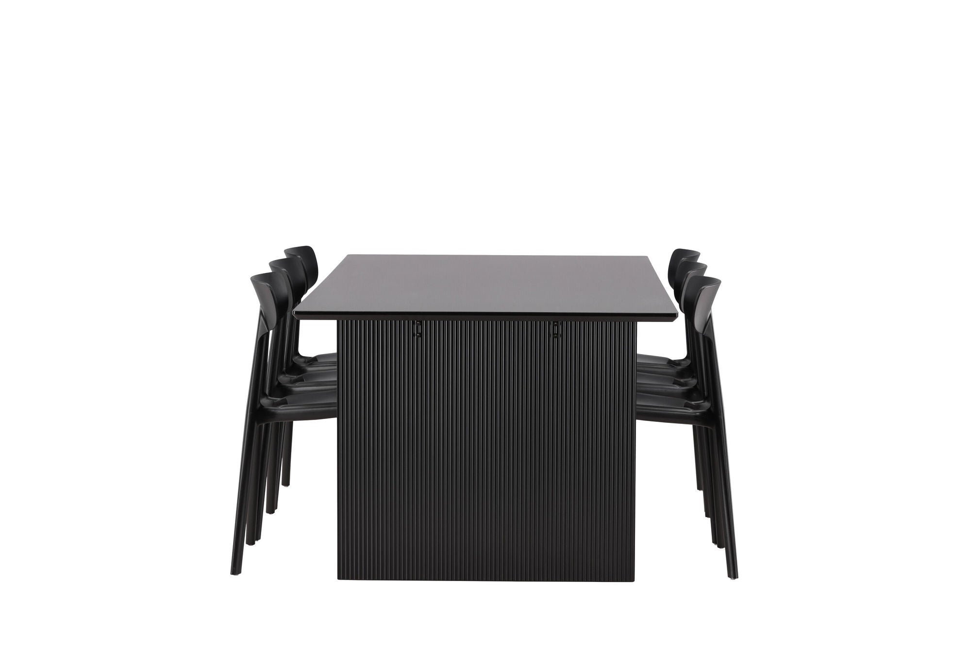 Venture Home Vail spisebord - Black / Smoked Black MDF +Ursholmen Spisebordsstol - Black Polypropylene _6