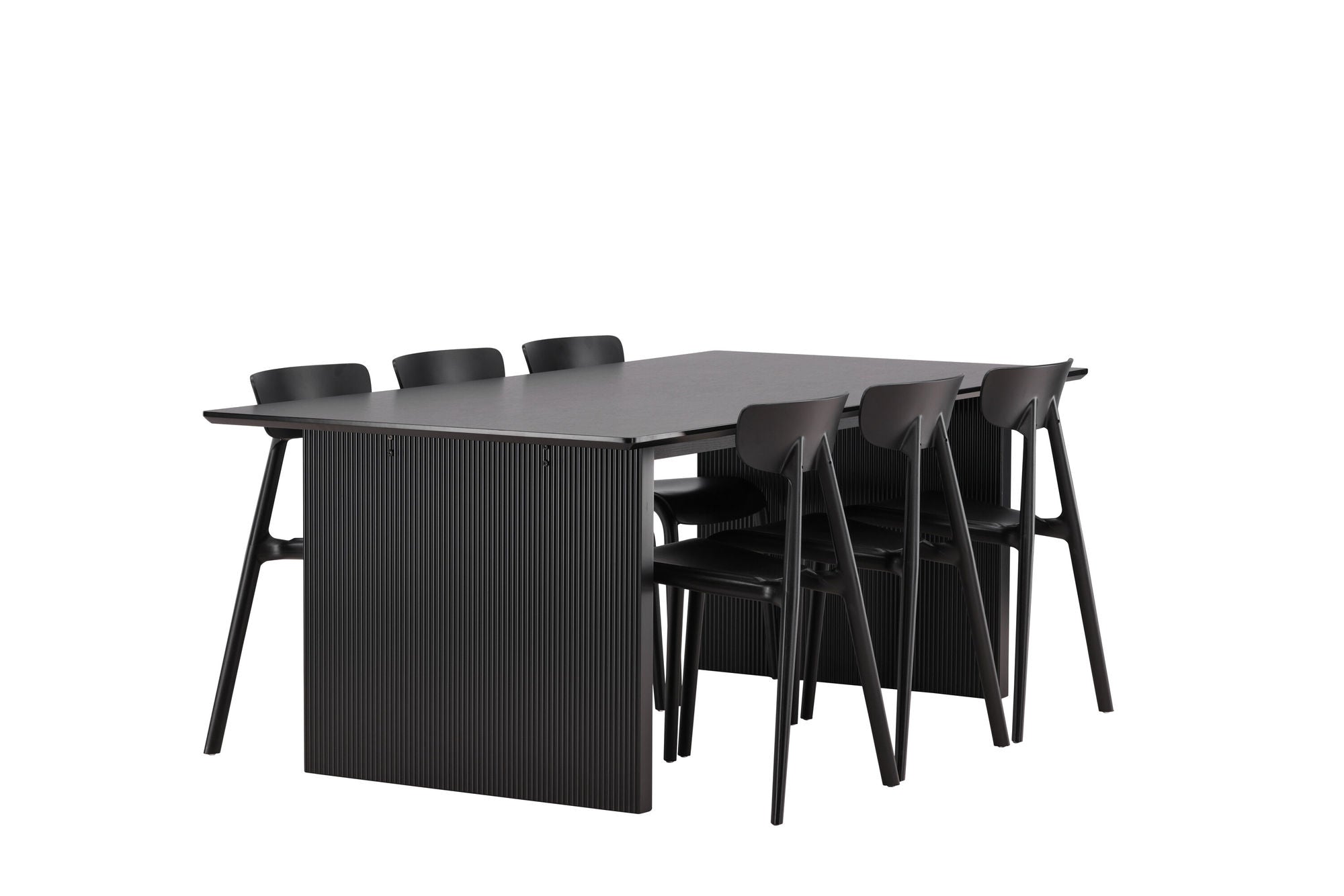 Venture Home Vail spisebord - Black / Smoked Black MDF +Ursholmen Spisebordsstol - Black Polypropylene _6
