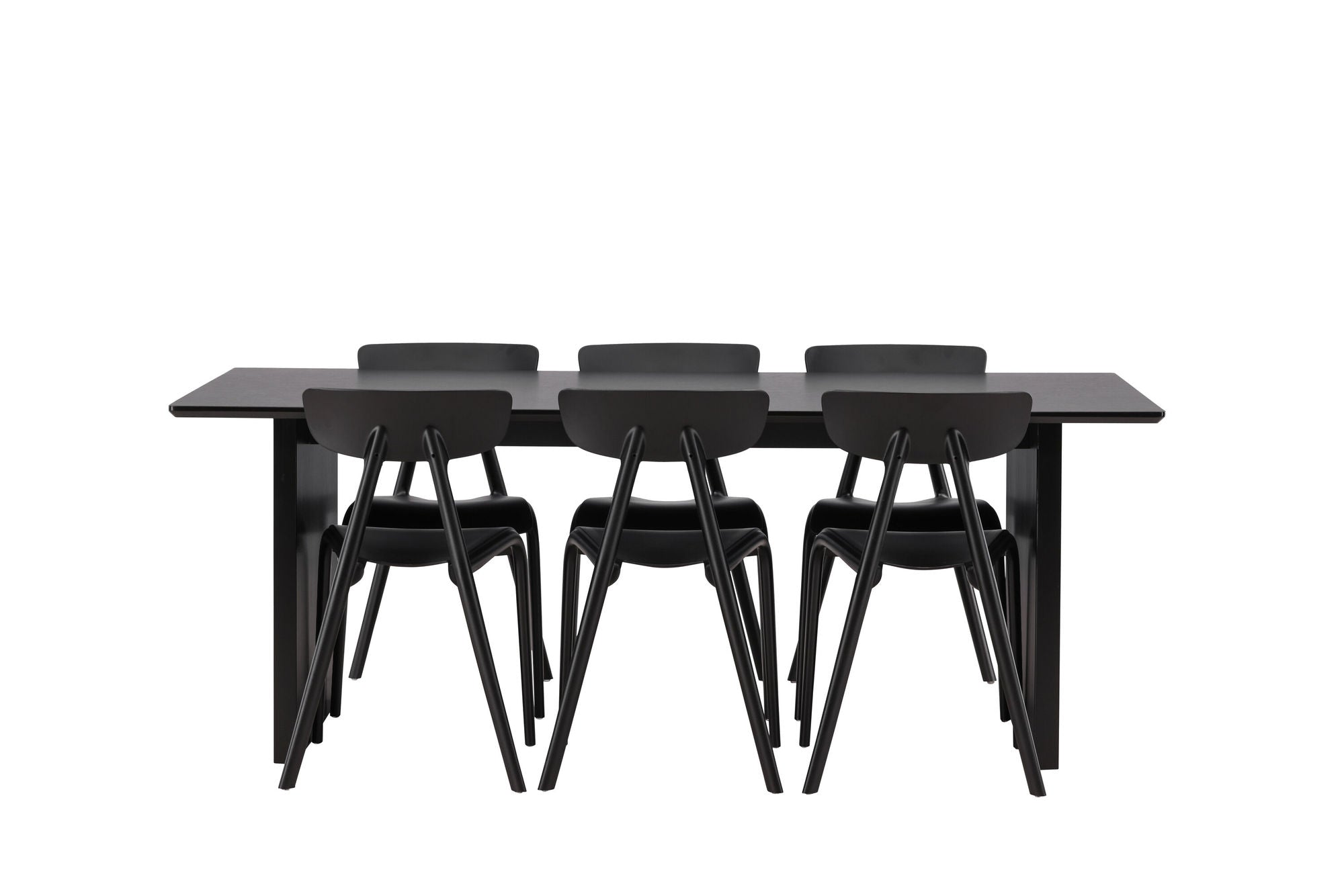 Venture Home Vail spisebord - Black / Smoked Black MDF +Ursholmen Spisebordsstol - Black Polypropylene _6