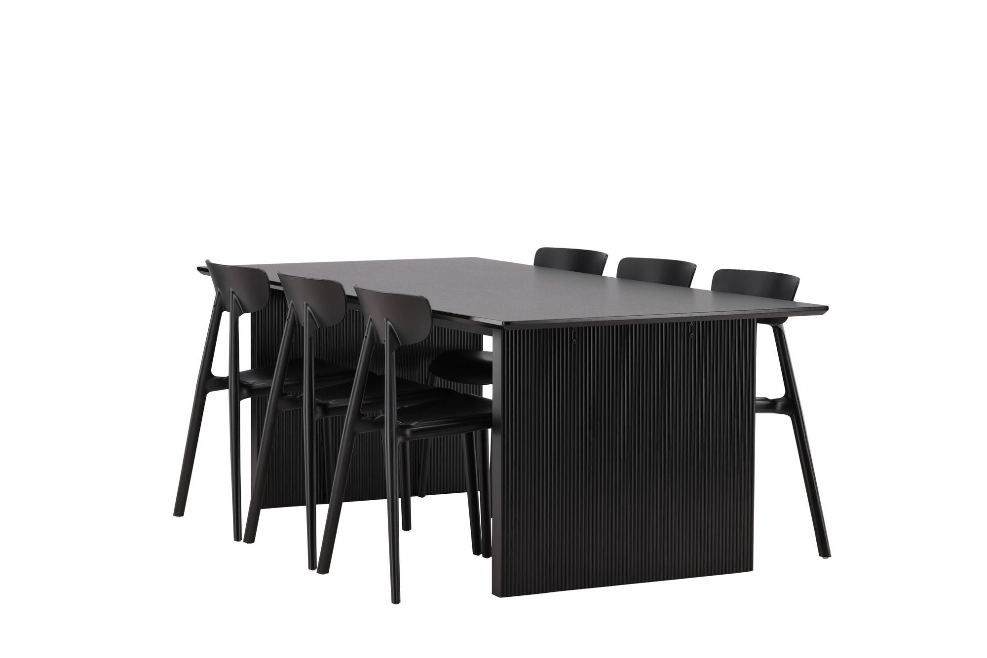 Venture Home Vail spisebord - Black / Smoked Black MDF +Ursholmen Spisebordsstol - Black Polypropylene _6