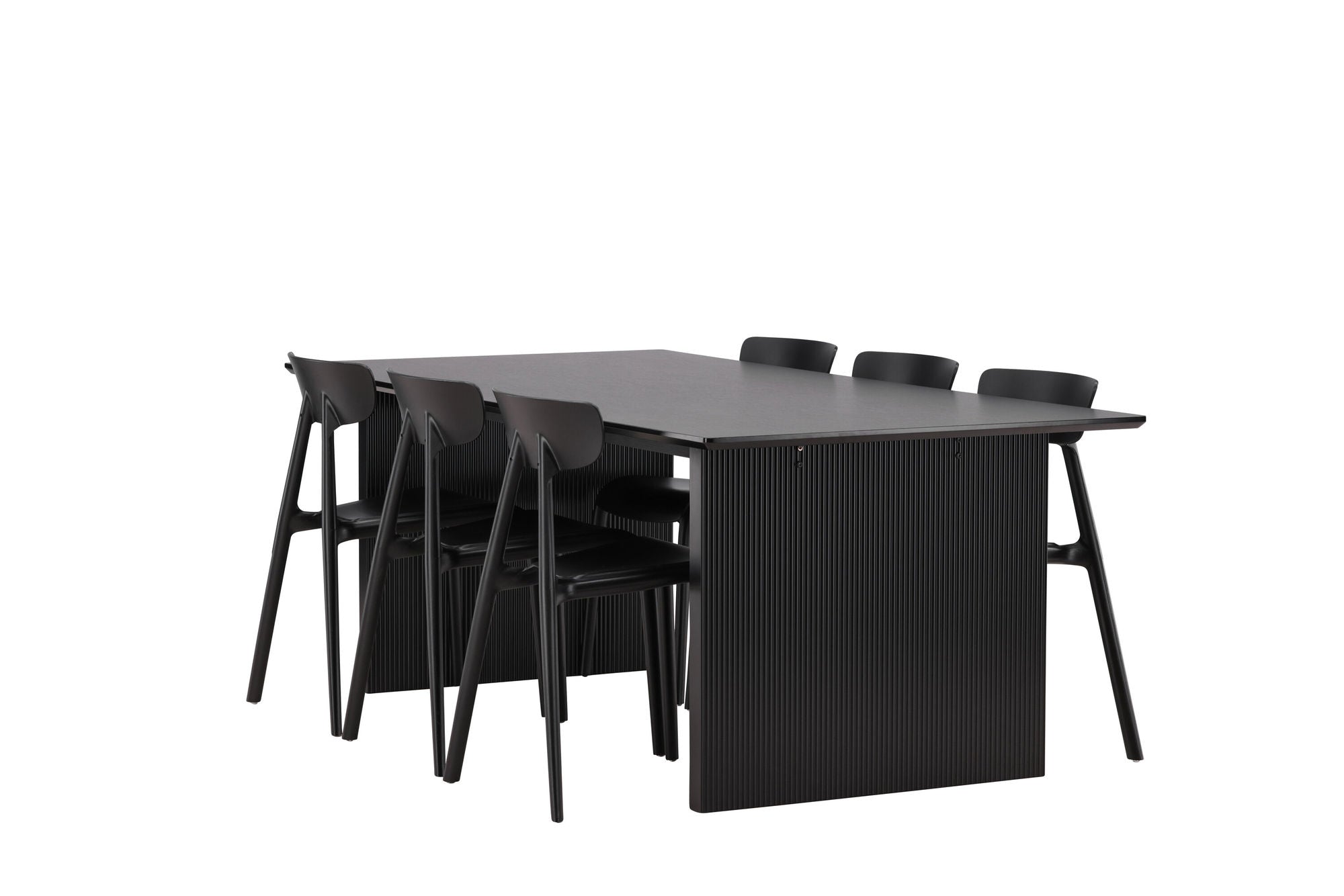 Venture Home Vail spisebord - Black / Smoked Black MDF +Ursholmen Spisebordsstol - Black Polypropylene _6