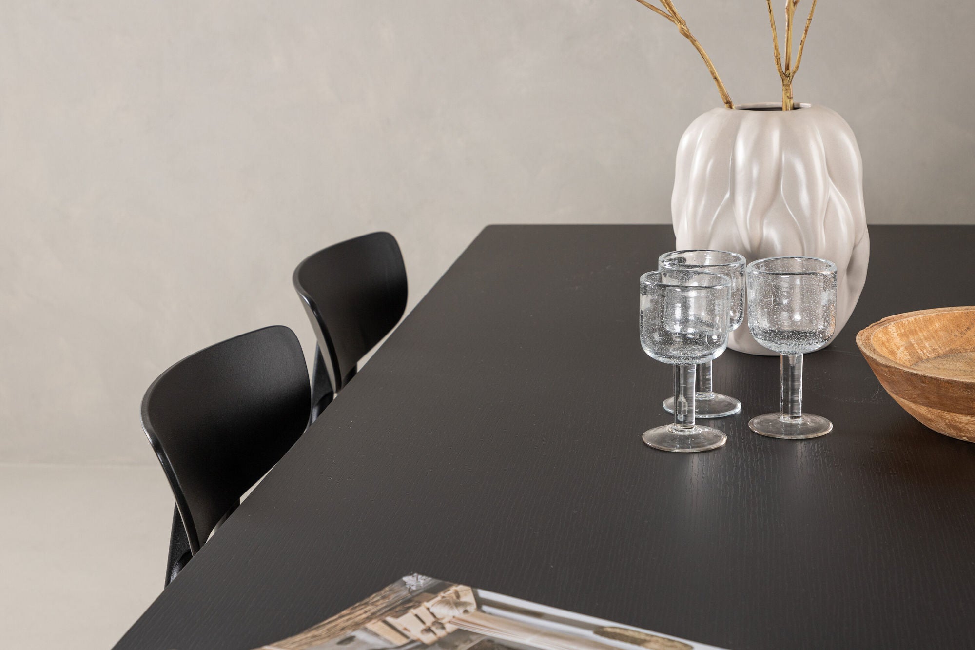 Venture Home Vail spisebord - Black / Smoked Black MDF +Ursholmen Spisebordsstol - Black Polypropylene _6