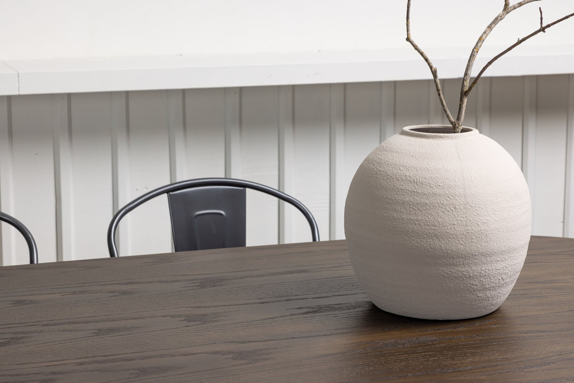 Venture Home Stone oval spisebord - Black / Mocca Veneer +Tempe Spisebordsstol - Dark grey / Dark Brown MDF _4