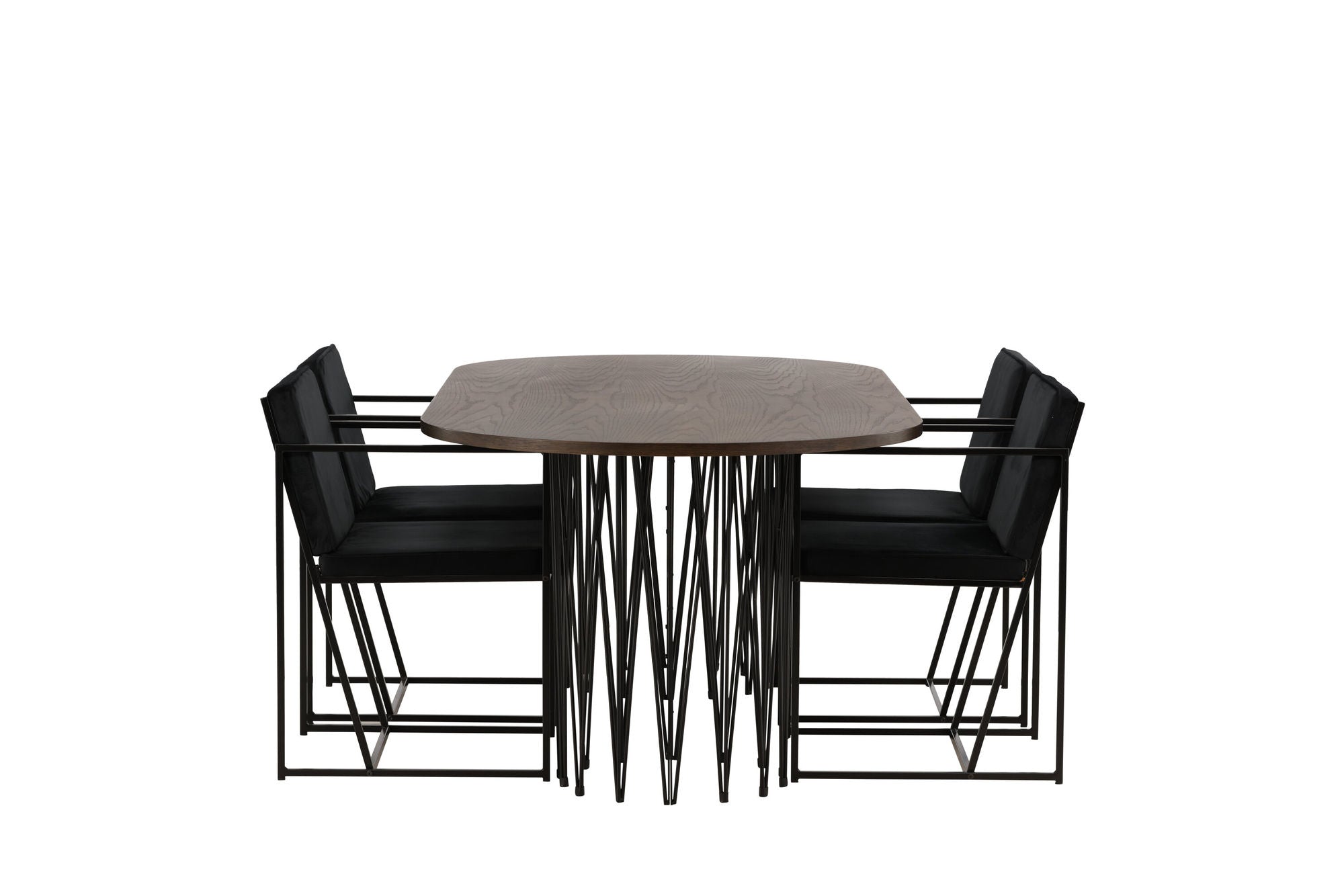 Venture Home Stone oval spisebord - Black / Mocca Veneer +Richmond Spisebordsstol - Black / Black Velvet _4
