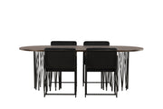 Venture Home Stone oval spisebord - Black / Mocca Veneer +Richmond Spisebordsstol - Black / Black Velvet _4