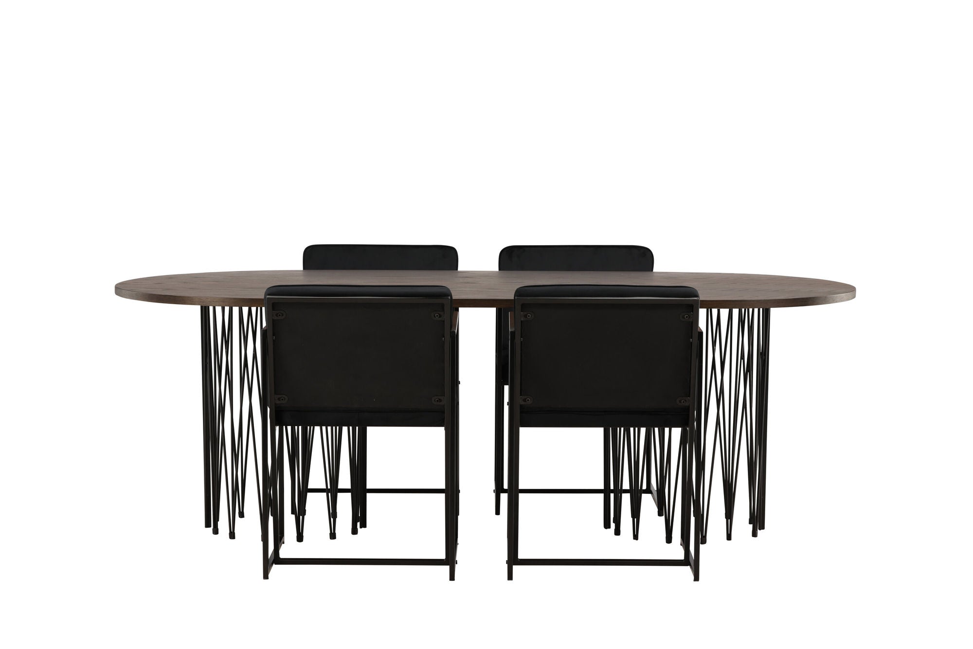 Venture Home Stone oval spisebord - Black / Mocca Veneer +Richmond Spisebordsstol - Black / Black Velvet _4