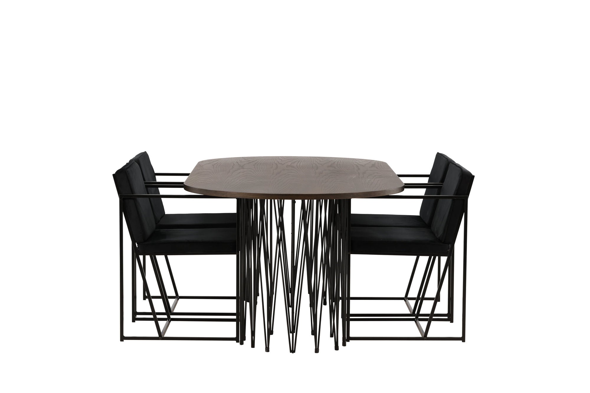 Venture Home Stone oval spisebord - Black / Mocca Veneer +Richmond Spisebordsstol - Black / Black Velvet _4