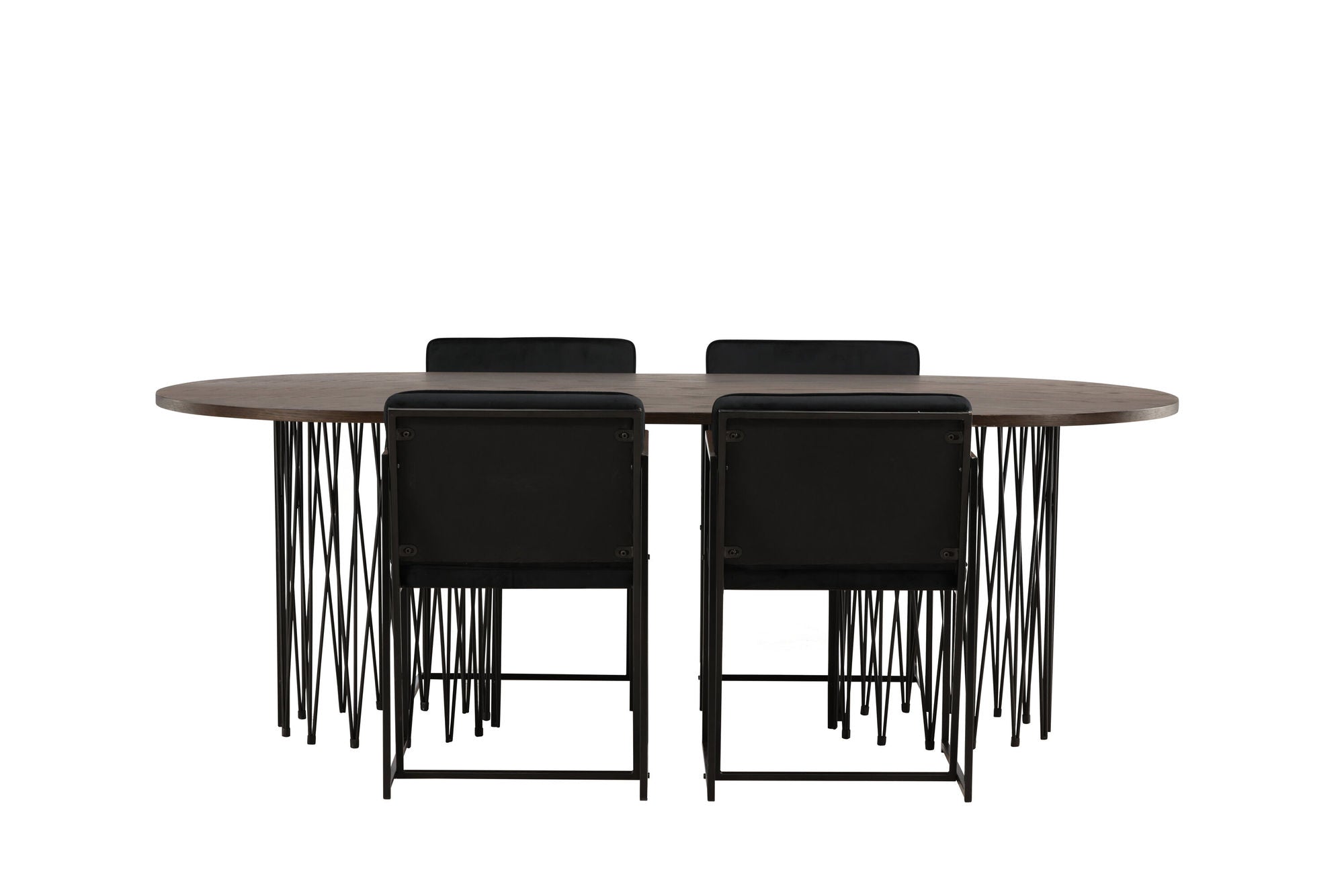 Venture Home Stone oval spisebord - Black / Mocca Veneer +Richmond Spisebordsstol - Black / Black Velvet _4