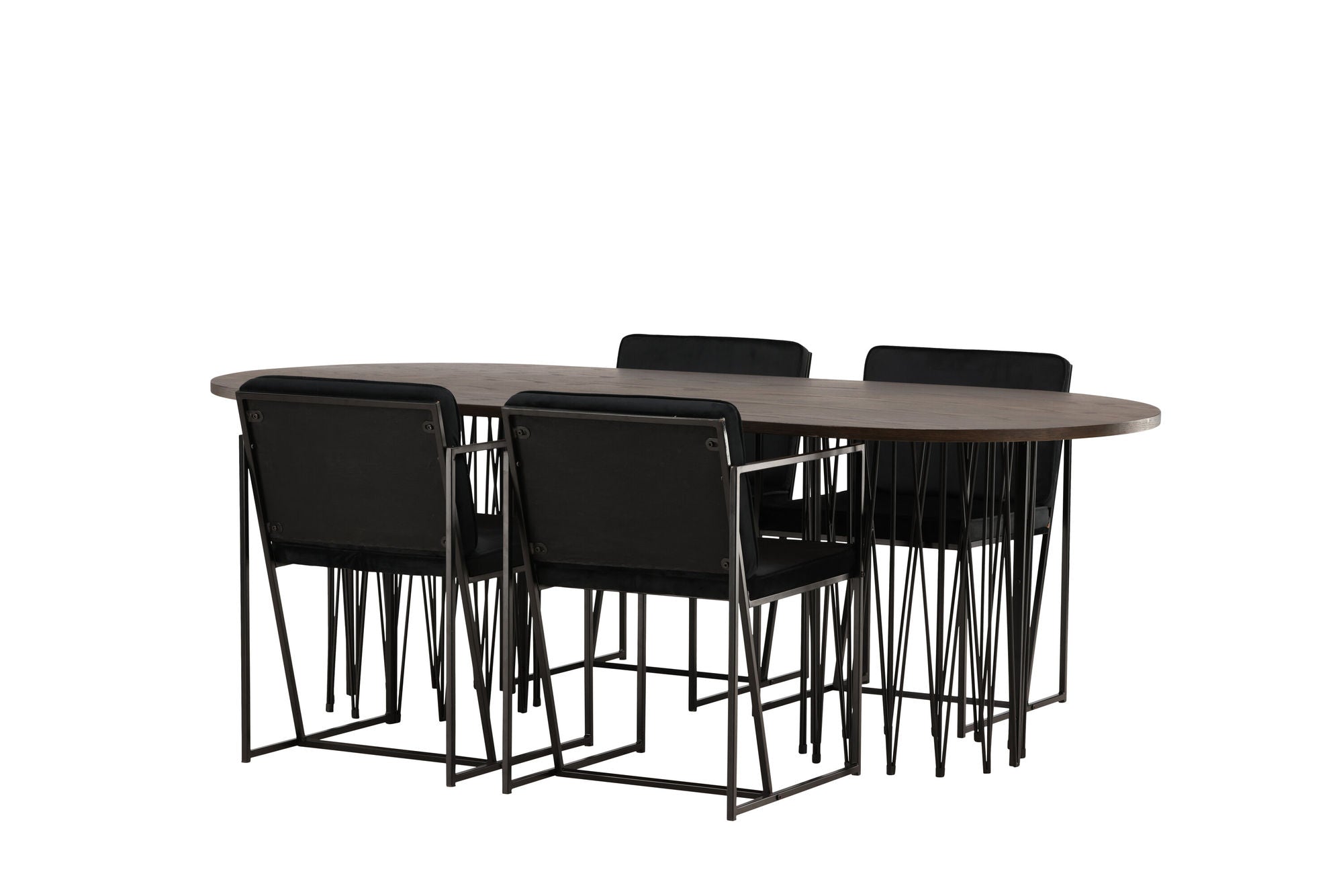 Venture Home Stone oval spisebord - Black / Mocca Veneer +Richmond Spisebordsstol - Black / Black Velvet _4