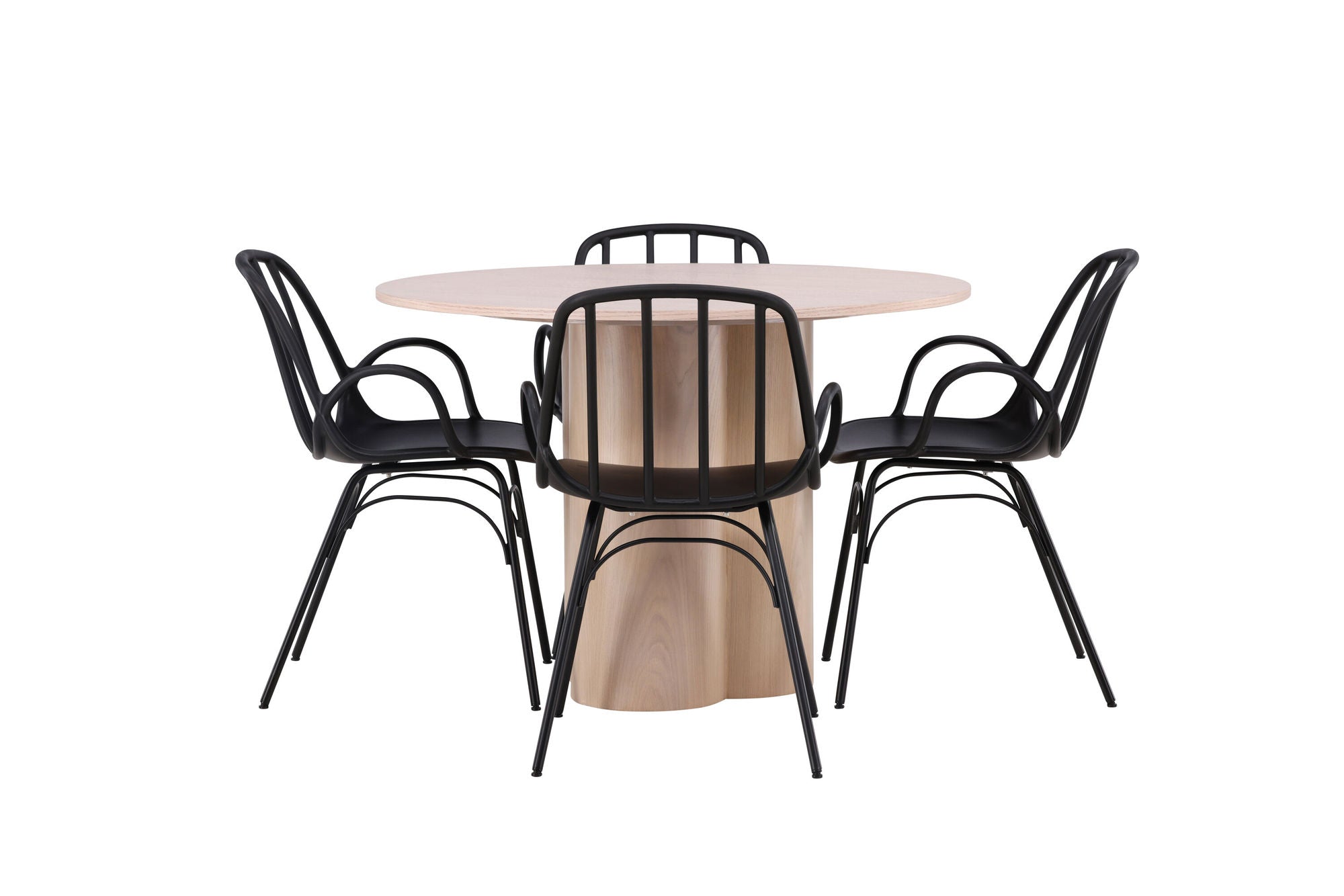 Venture Home OliviaDiningbord-WhiteWashVeneer+DyrönDiningstol-BlackPolypropylene_4