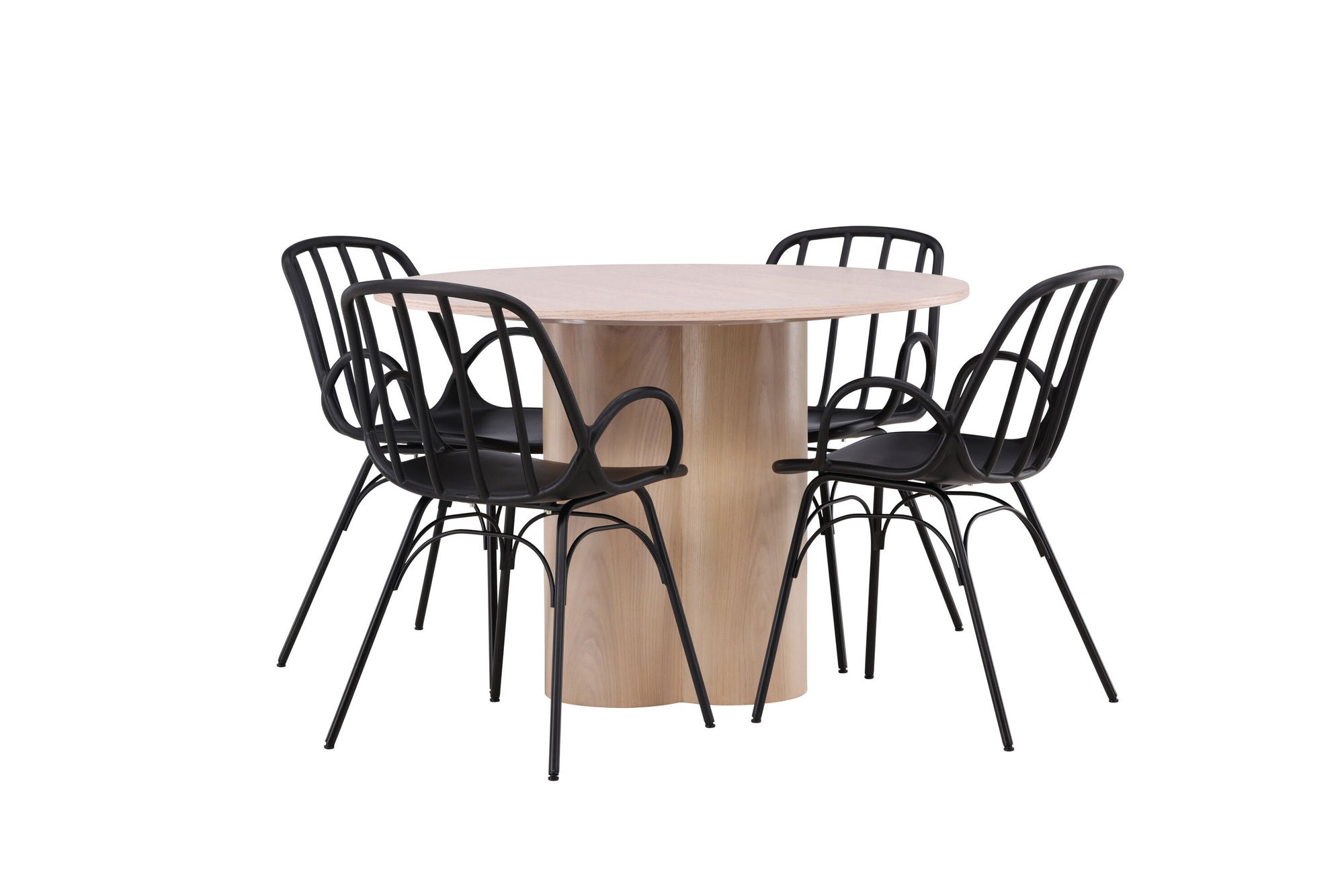 Venture Home OliviaDiningbord-WhiteWashVeneer+DyrönDiningstol-BlackPolypropylene_4