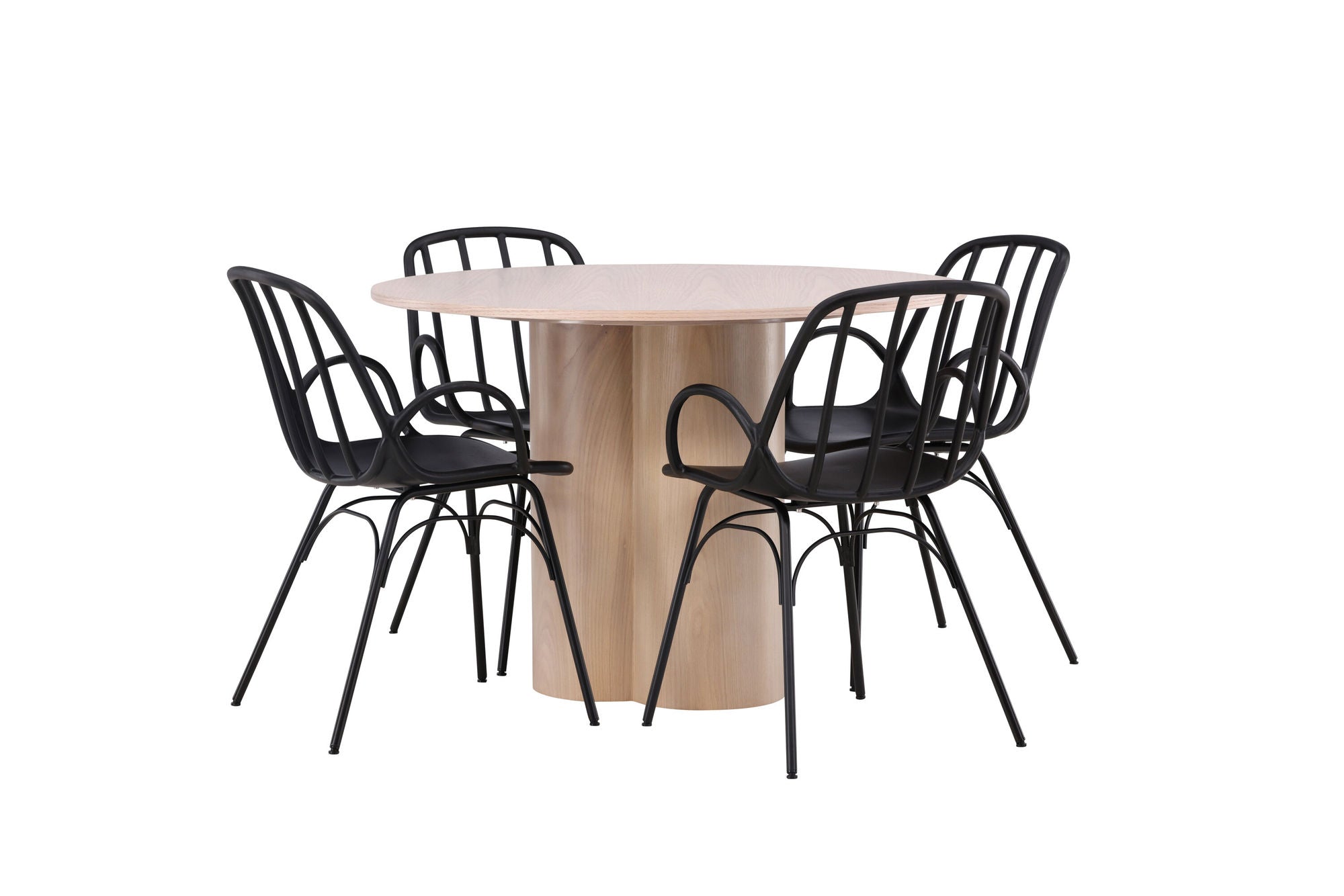 Venture Home OliviaDiningbord-WhiteWashVeneer+DyrönDiningstol-BlackPolypropylene_4