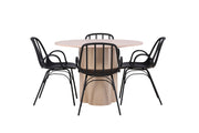 Venture Home OliviaDiningbord-WhiteWashVeneer+DyrönDiningstol-BlackPolypropylene_4