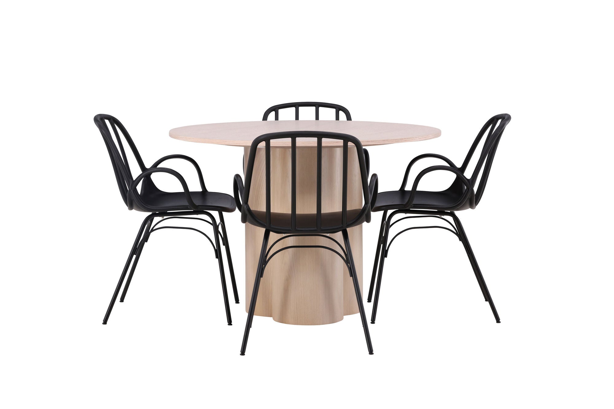 Venture Home OliviaDiningbord-WhiteWashVeneer+DyrönDiningstol-BlackPolypropylene_4