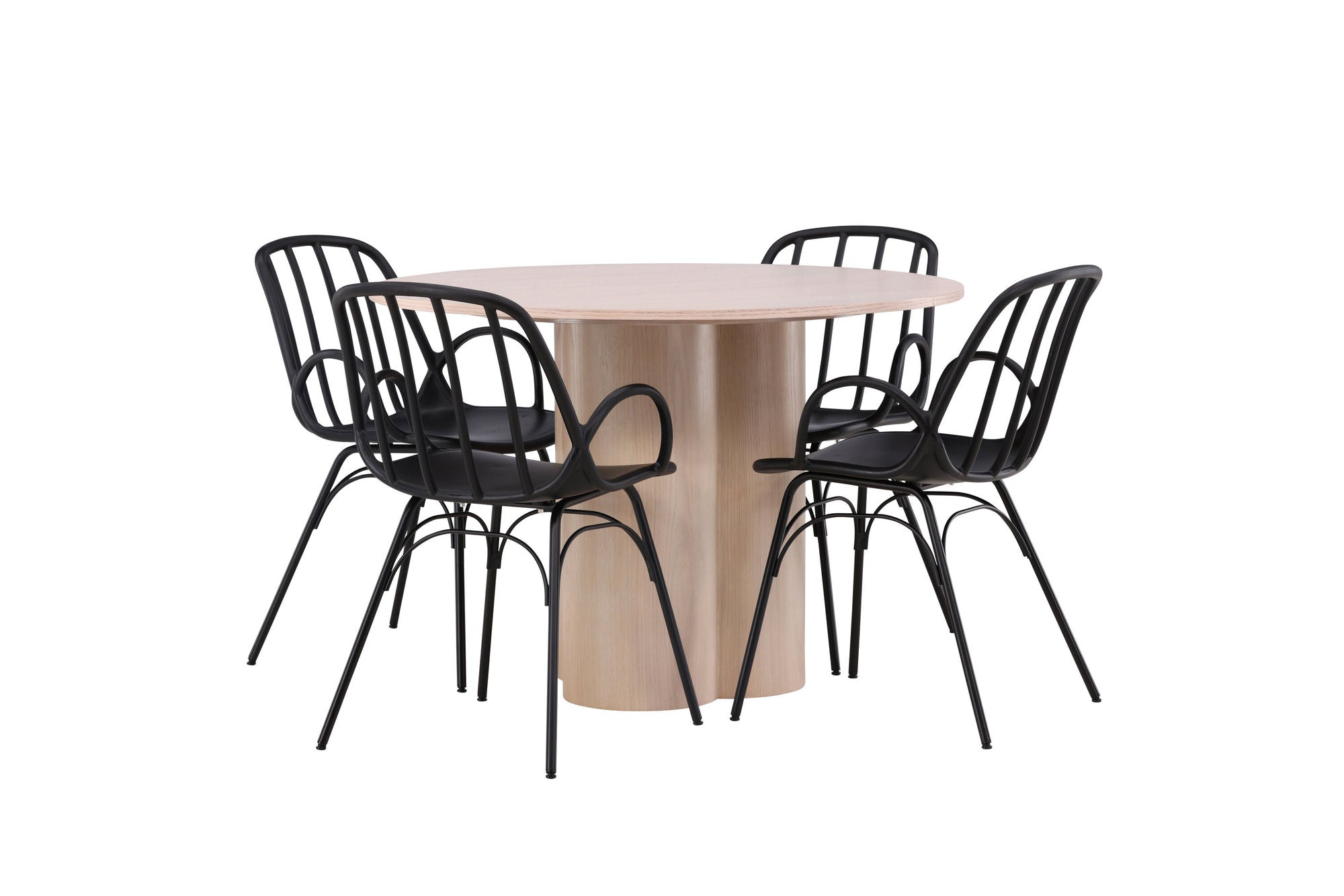 Venture Home OliviaDiningbord-WhiteWashVeneer+DyrönDiningstol-BlackPolypropylene_4