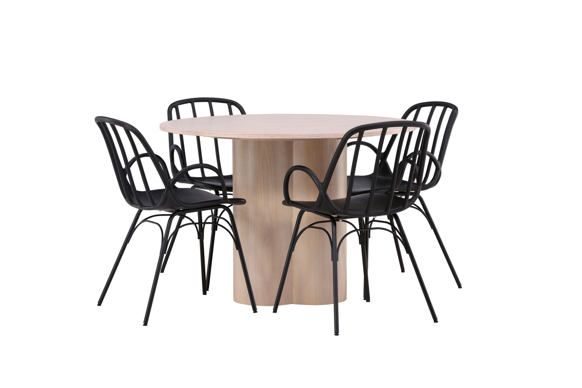 Venture Home OliviaDiningbord-WhiteWashVeneer+DyrönDiningstol-BlackPolypropylene_4