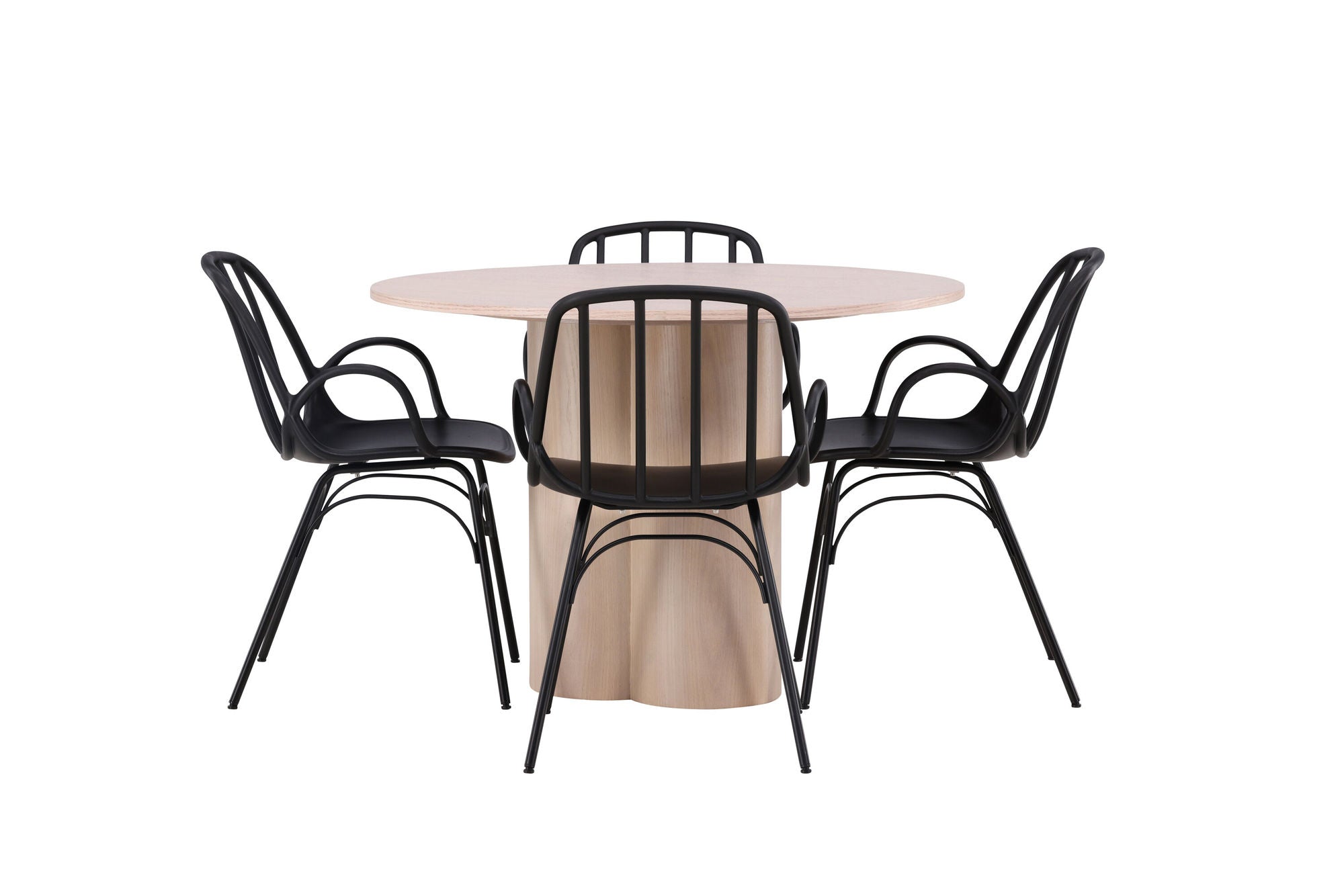 Venture Home OliviaDiningbord-WhiteWashVeneer+DyrönDiningstol-BlackPolypropylene_4
