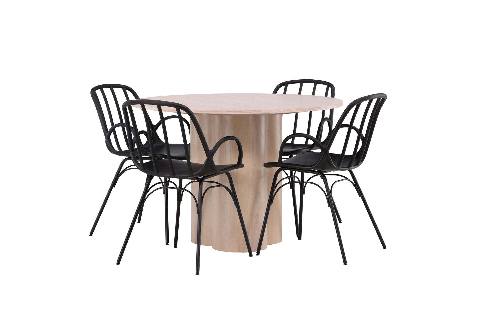 Venture Home OliviaDiningbord-WhiteWashVeneer+DyrönDiningstol-BlackPolypropylene_4