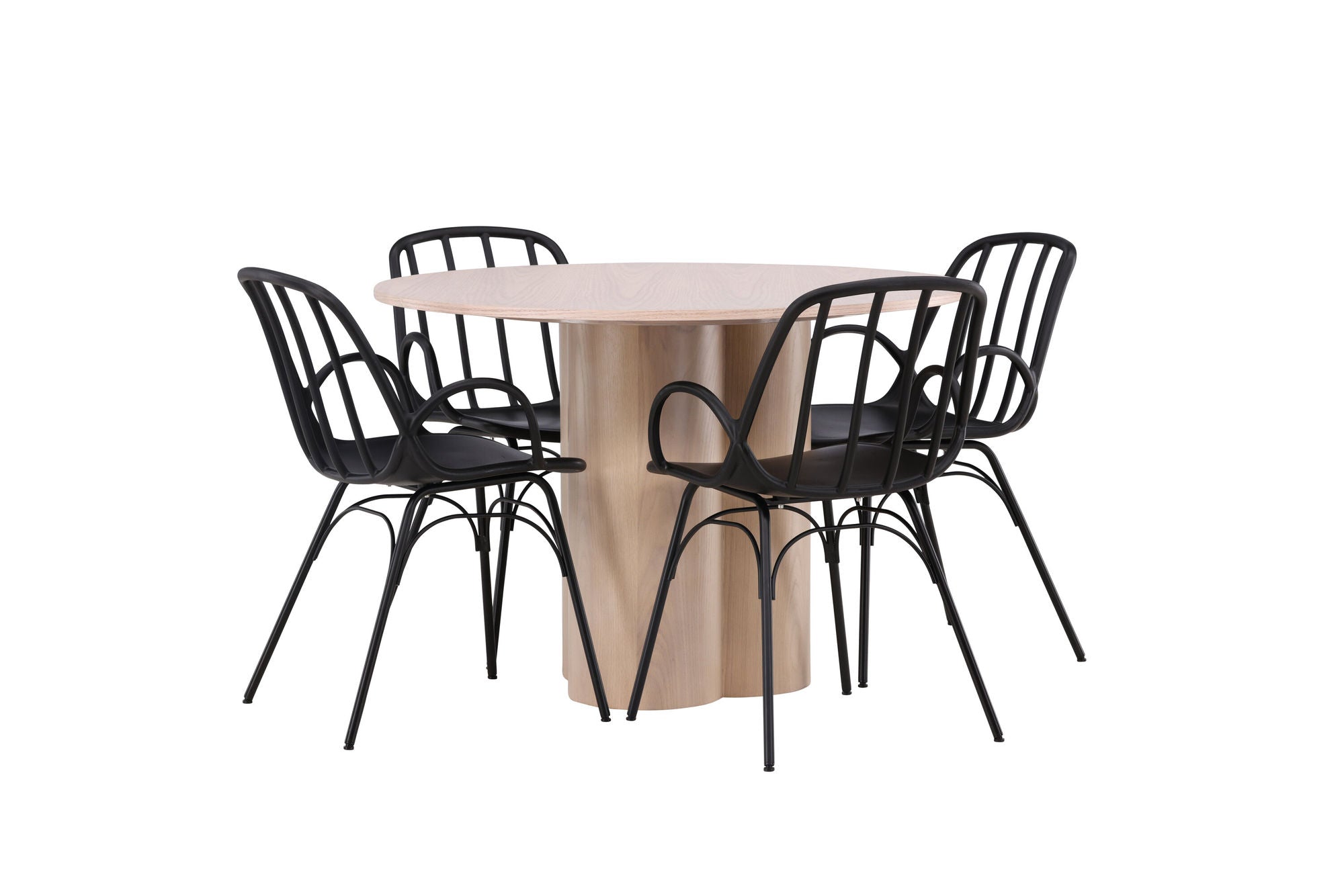 Venture Home OliviaDiningbord-WhiteWashVeneer+DyrönDiningstol-BlackPolypropylene_4