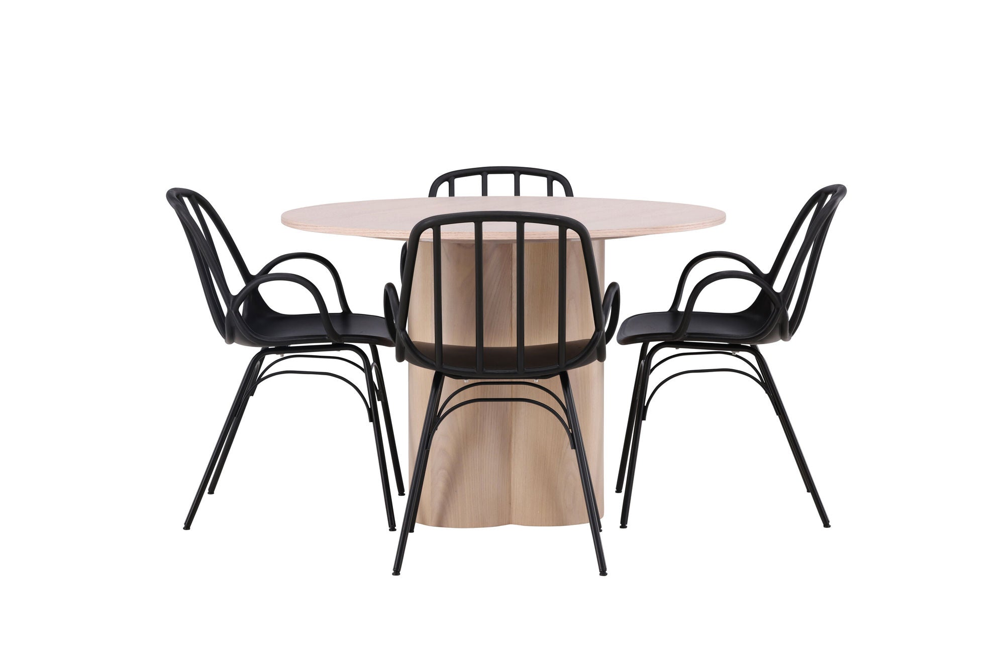 Venture Home OliviaDiningbord-WhiteWashVeneer+DyrönDiningstol-BlackPolypropylene_4