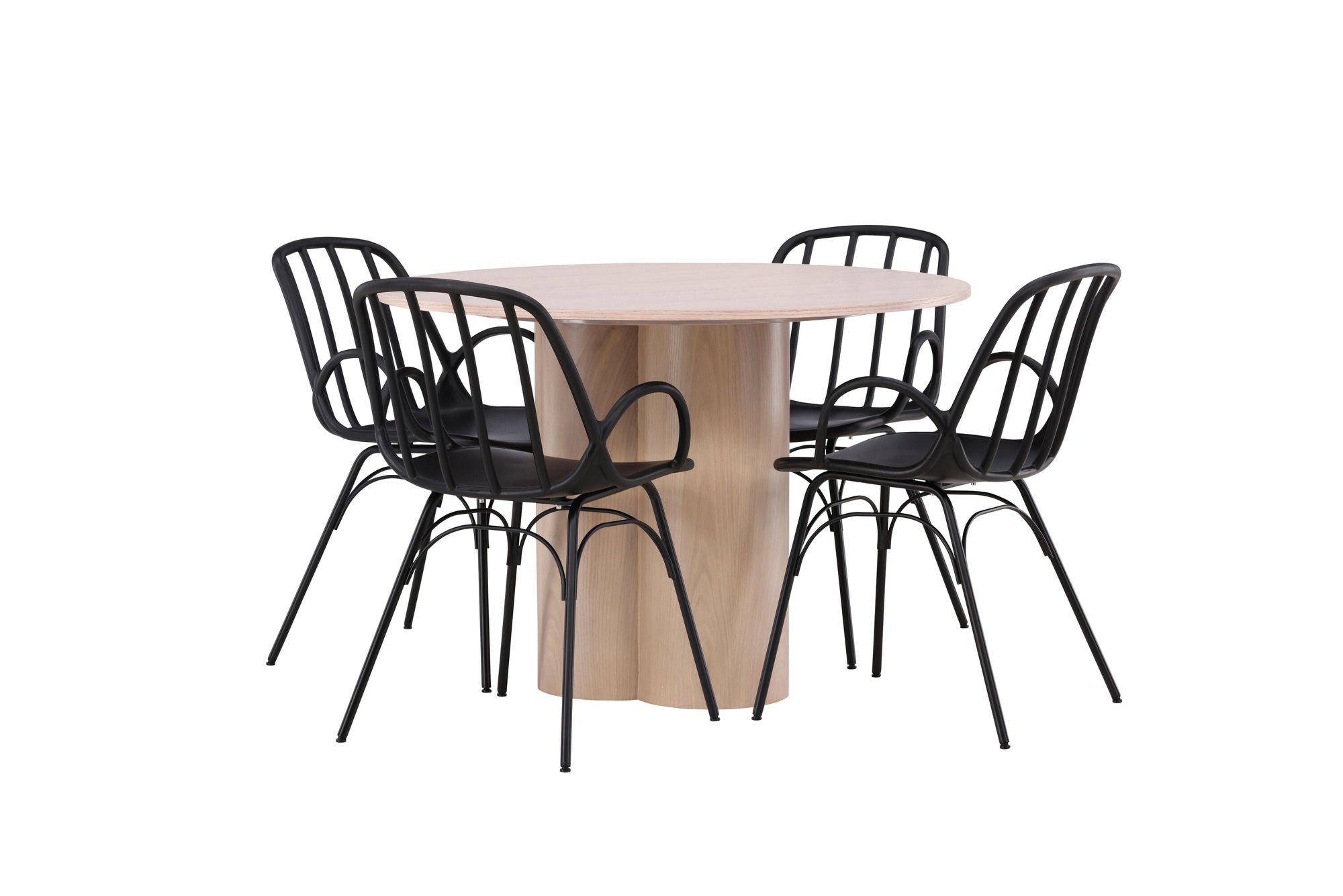 Venture Home OliviaDiningbord-WhiteWashVeneer+DyrönDiningstol-BlackPolypropylene_4