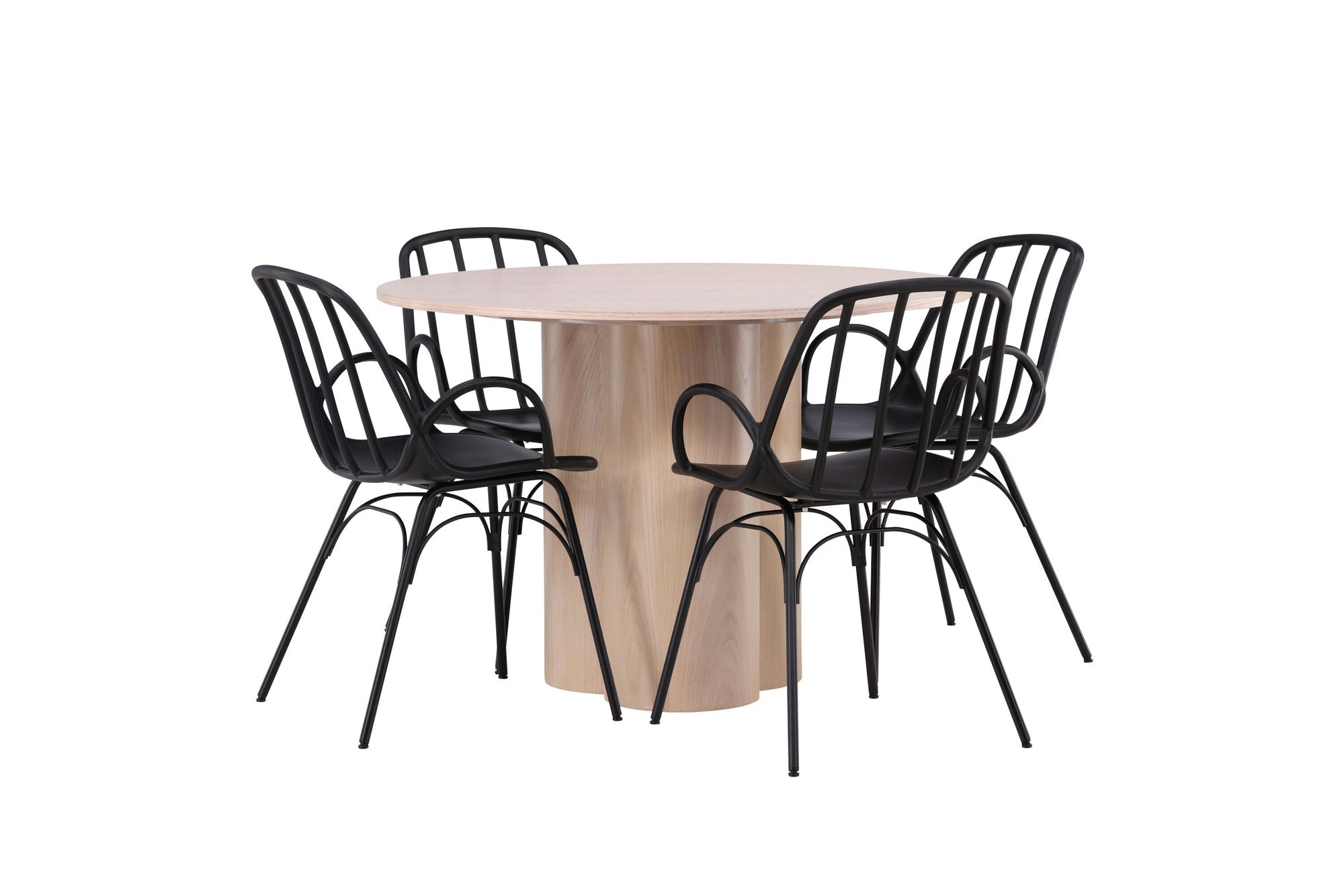 Venture Home OliviaDiningbord-WhiteWashVeneer+DyrönDiningstol-BlackPolypropylene_4