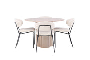 Venture Home OliviaDiningbord-WhiteWashVeneer+ChicoDiningstol-Black/WhiteBoucle_4