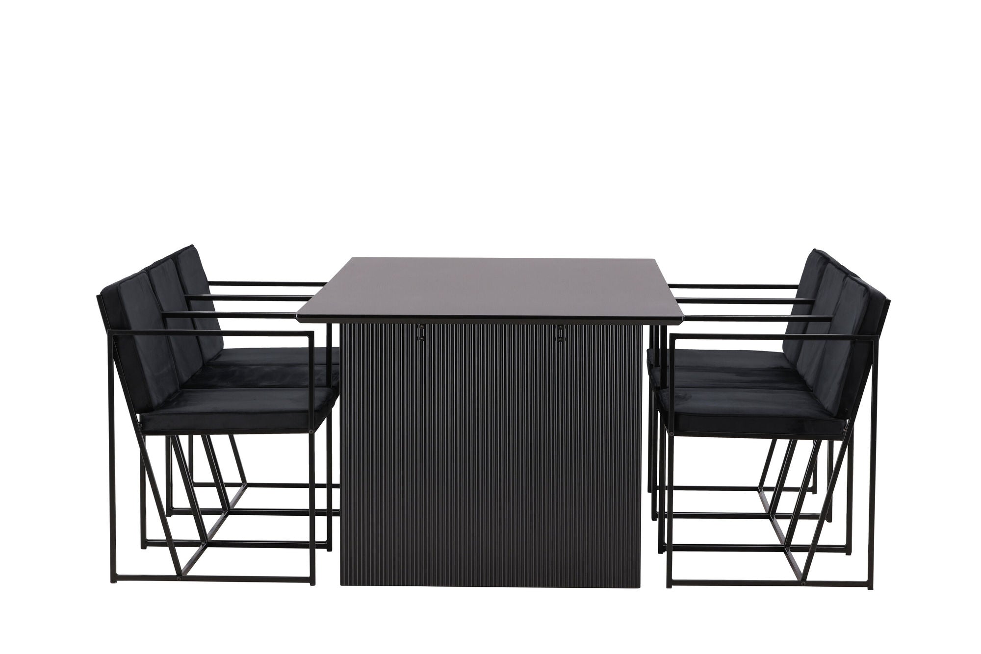 Venture Home Vail spisebord - Black / Smoked Black MDF +Richmond Spisebordsstol - Black / Black Velvet _6