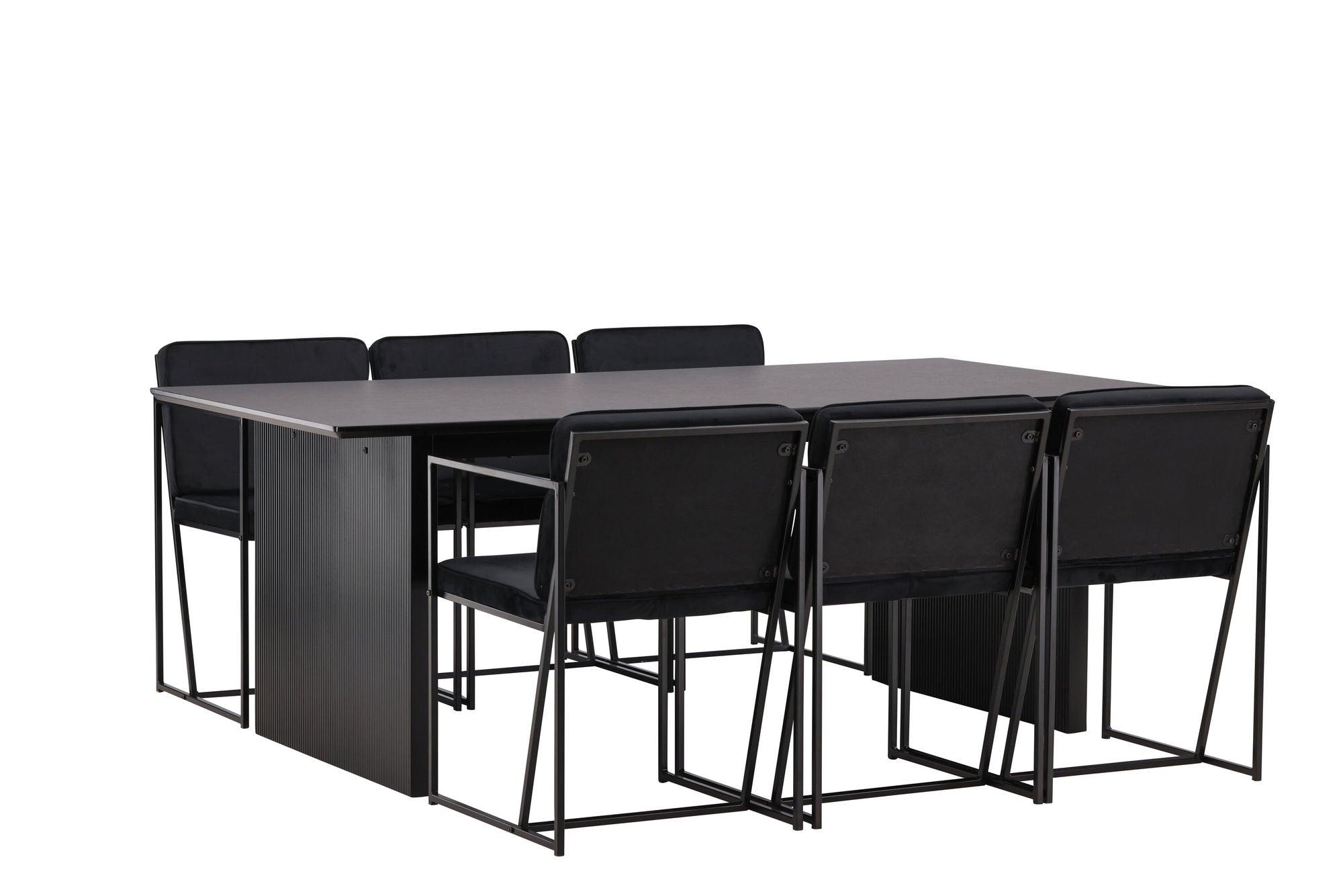Venture Home Vail spisebord - Black / Smoked Black MDF +Richmond Spisebordsstol - Black / Black Velvet _6