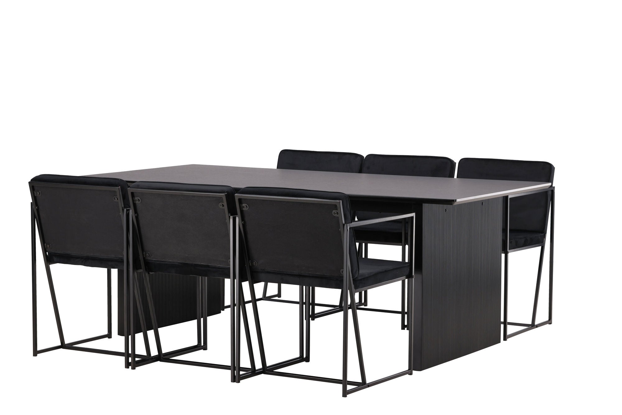 Venture Home Vail spisebord - Black / Smoked Black MDF +Richmond Spisebordsstol - Black / Black Velvet _6