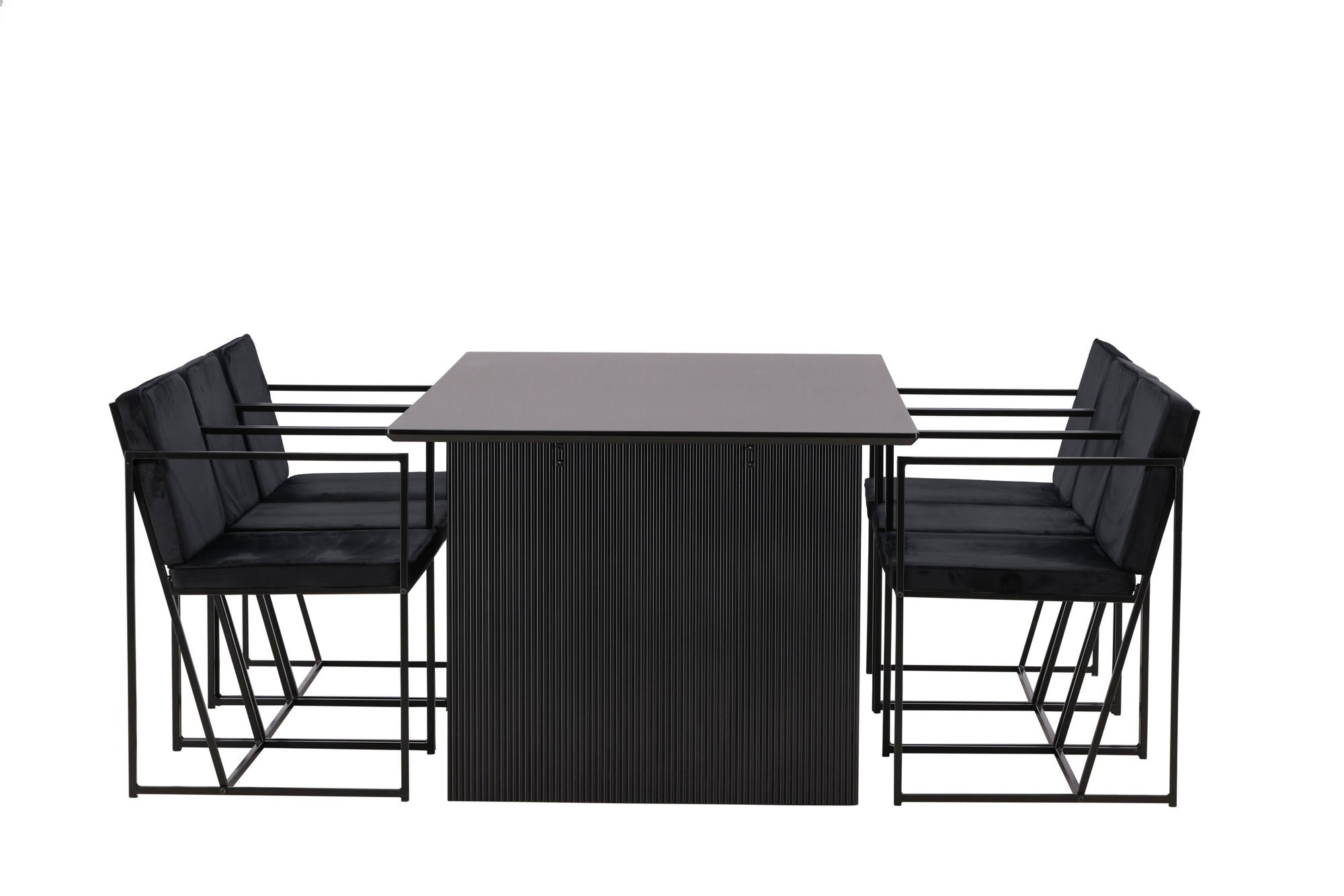 Venture Home Vail spisebord - Black / Smoked Black MDF +Richmond Spisebordsstol - Black / Black Velvet _6