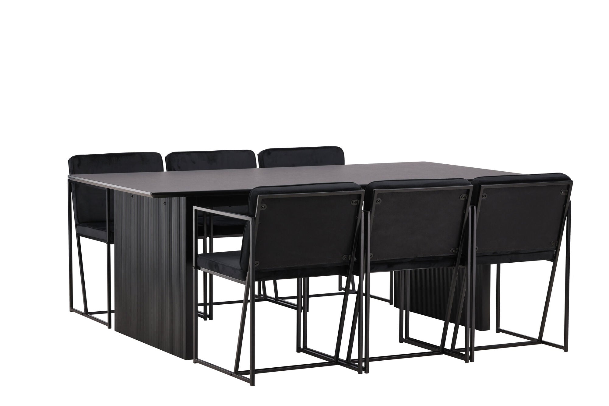 Venture Home Vail spisebord - Black / Smoked Black MDF +Richmond Spisebordsstol - Black / Black Velvet _6