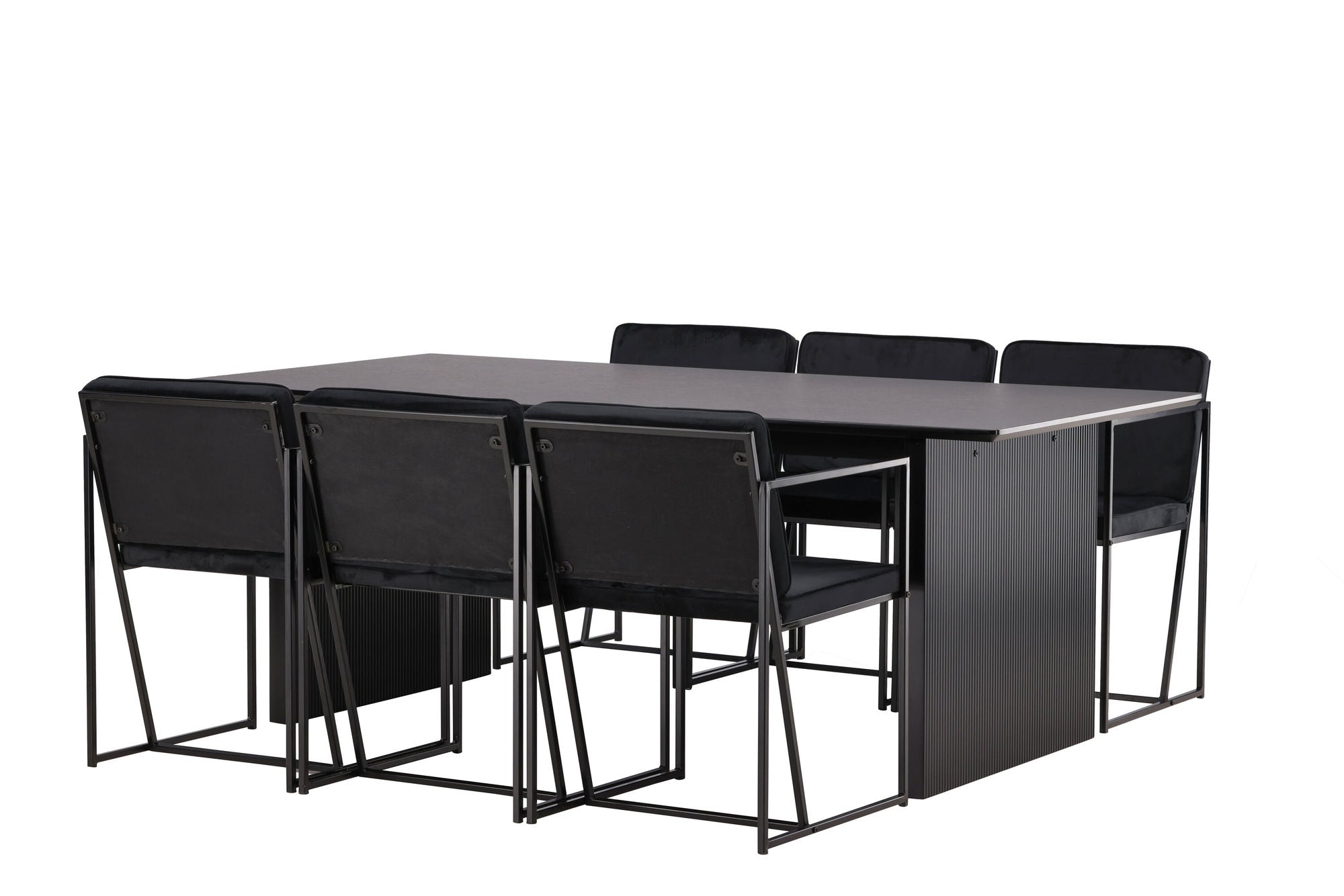 Venture Home Vail spisebord - Black / Smoked Black MDF +Richmond Spisebordsstol - Black / Black Velvet _6