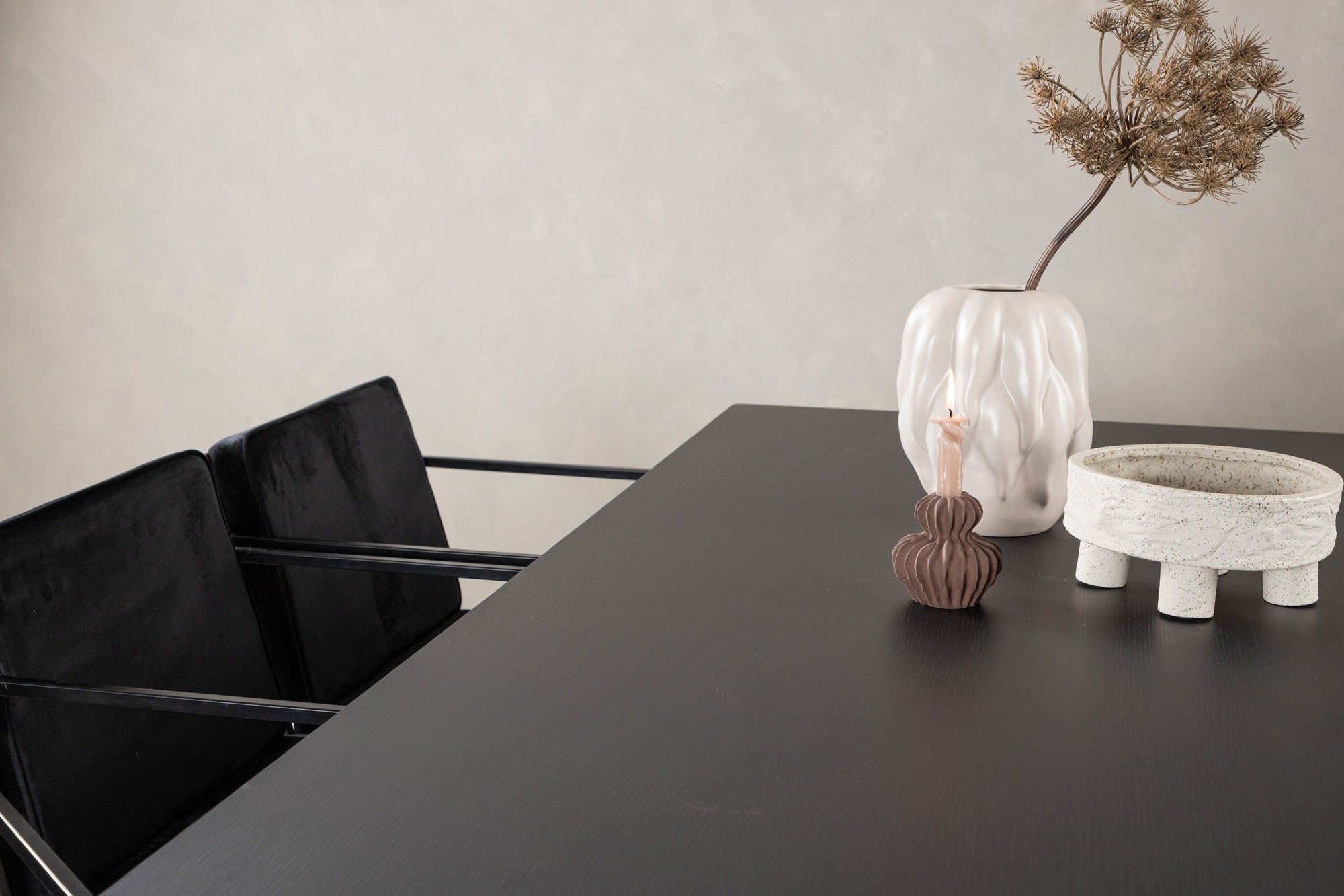 Venture Home Vail spisebord - Black / Smoked Black MDF +Richmond Spisebordsstol - Black / Black Velvet _6