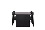 Venture Home Vail spisebord - Black / Smoked Black MDF +Montros Spisebordsstol - Natural / Natural Rubberwood _6
