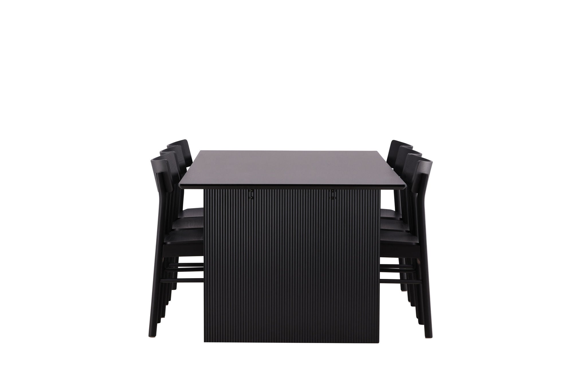 Venture Home Vail spisebord - Black / Smoked Black MDF +Montros Spisebordsstol - Natural / Natural Rubberwood _6