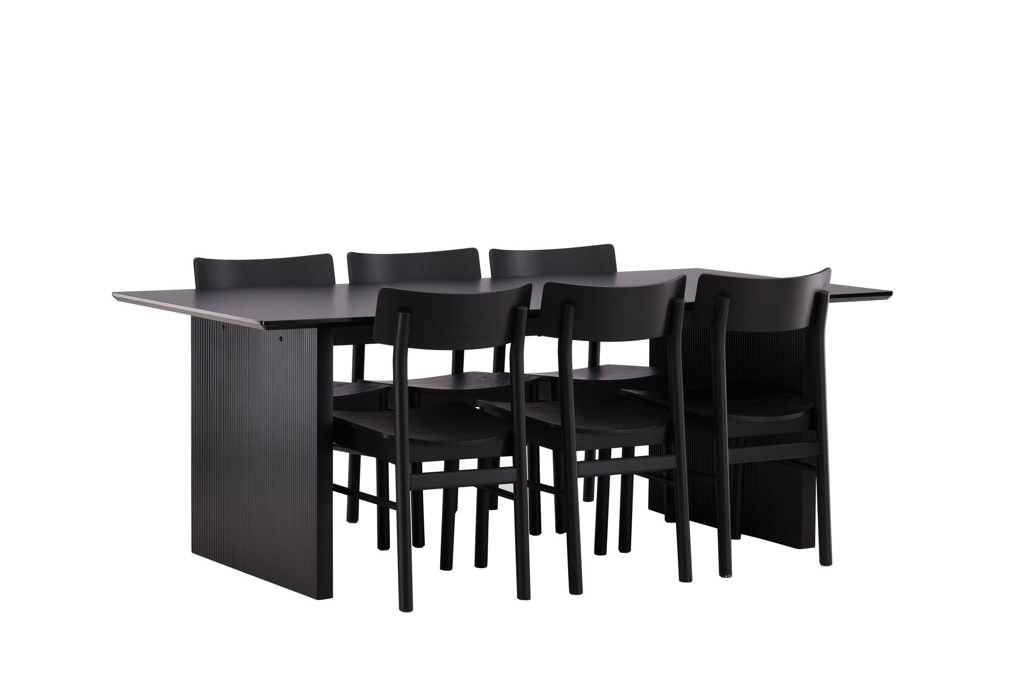 Venture Home Vail spisebord - Black / Smoked Black MDF +Montros Spisebordsstol - Natural / Natural Rubberwood _6