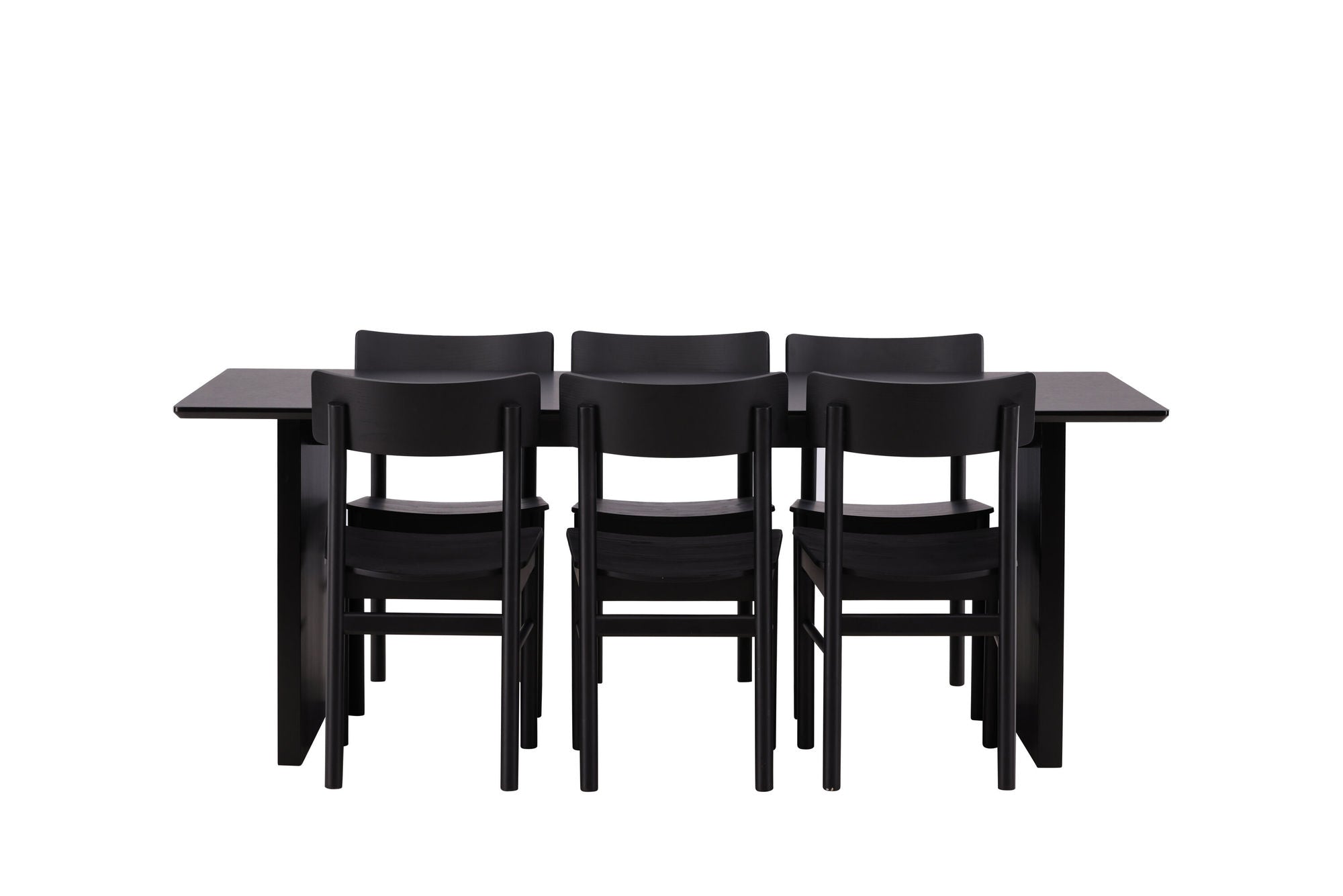Venture Home Vail spisebord - Black / Smoked Black MDF +Montros Spisebordsstol - Natural / Natural Rubberwood _6