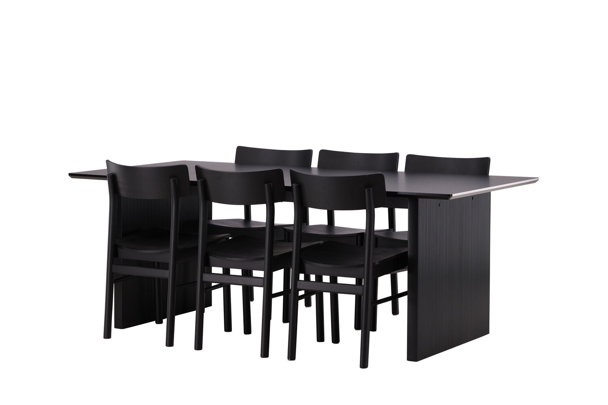 Venture Home Vail spisebord - Black / Smoked Black MDF +Montros Spisebordsstol - Natural / Natural Rubberwood _6