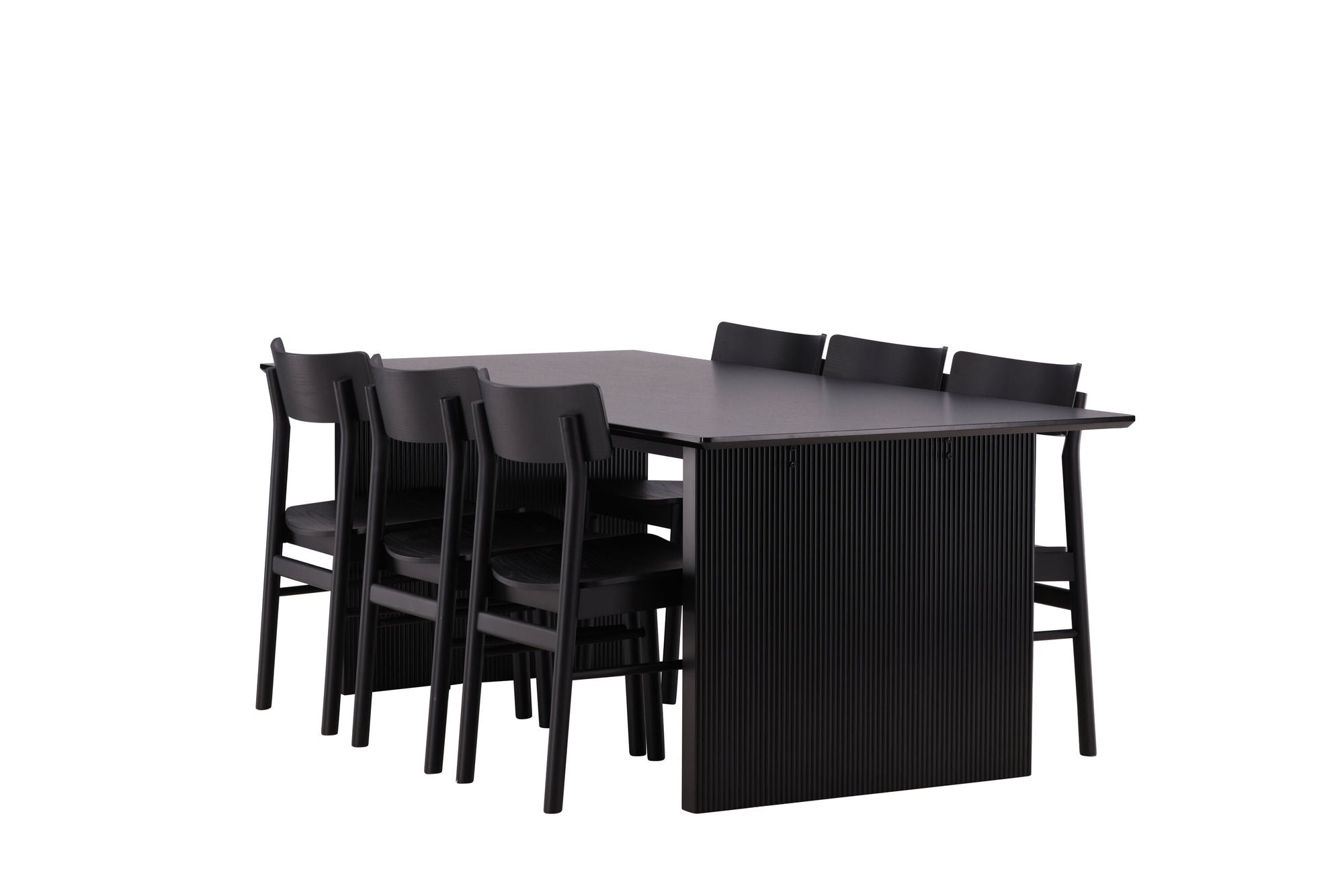 Venture Home Vail spisebord - Black / Smoked Black MDF +Montros Spisebordsstol - Natural / Natural Rubberwood _6
