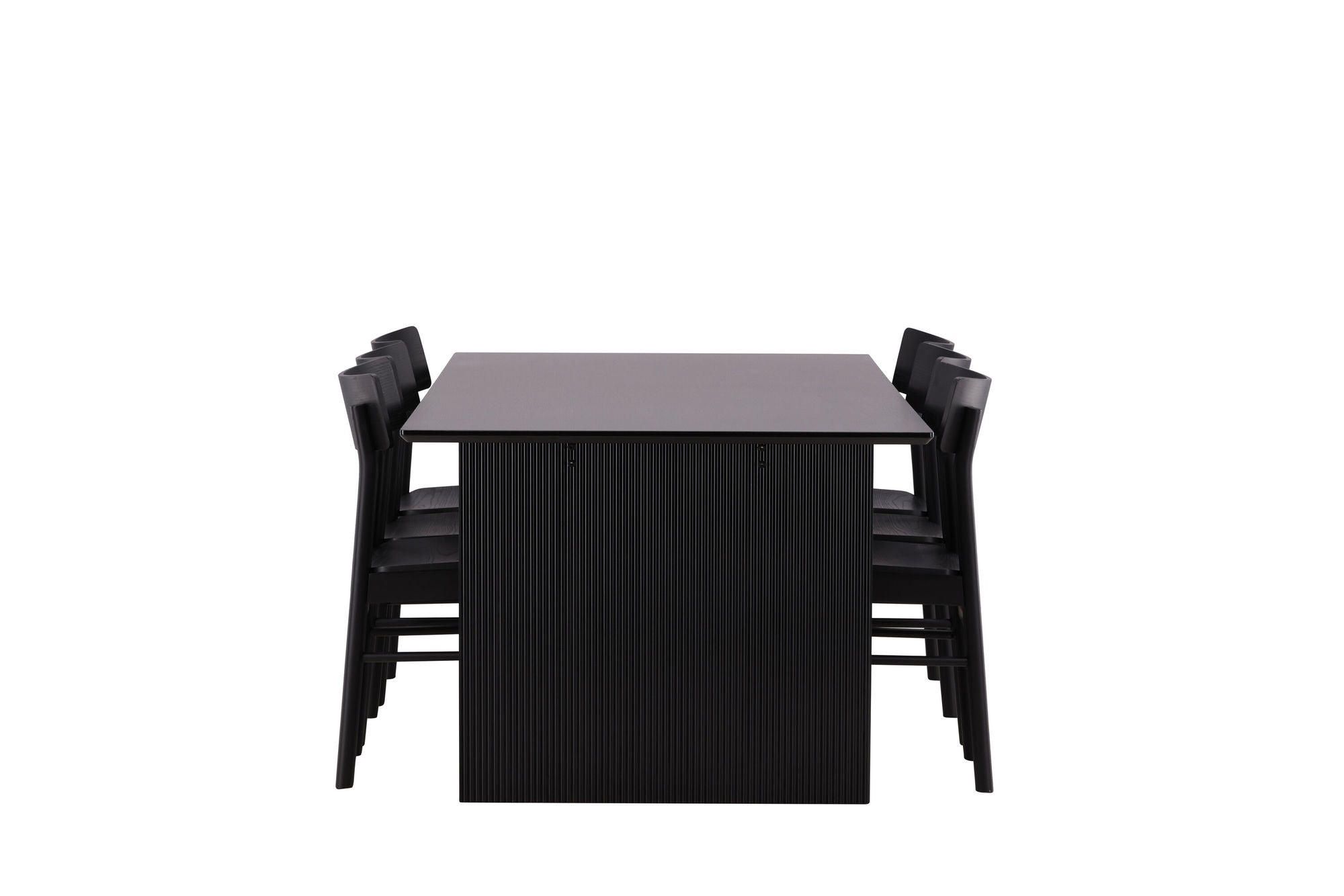 Venture Home Vail spisebord - Black / Smoked Black MDF +Montros Spisebordsstol - Natural / Natural Rubberwood _6
