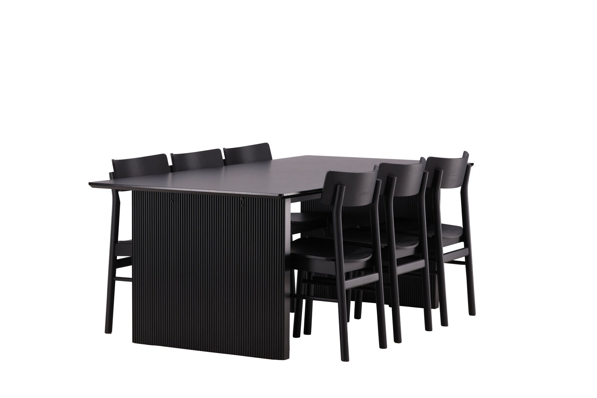 Venture Home Vail spisebord - Black / Smoked Black MDF +Montros Spisebordsstol - Natural / Natural Rubberwood _6