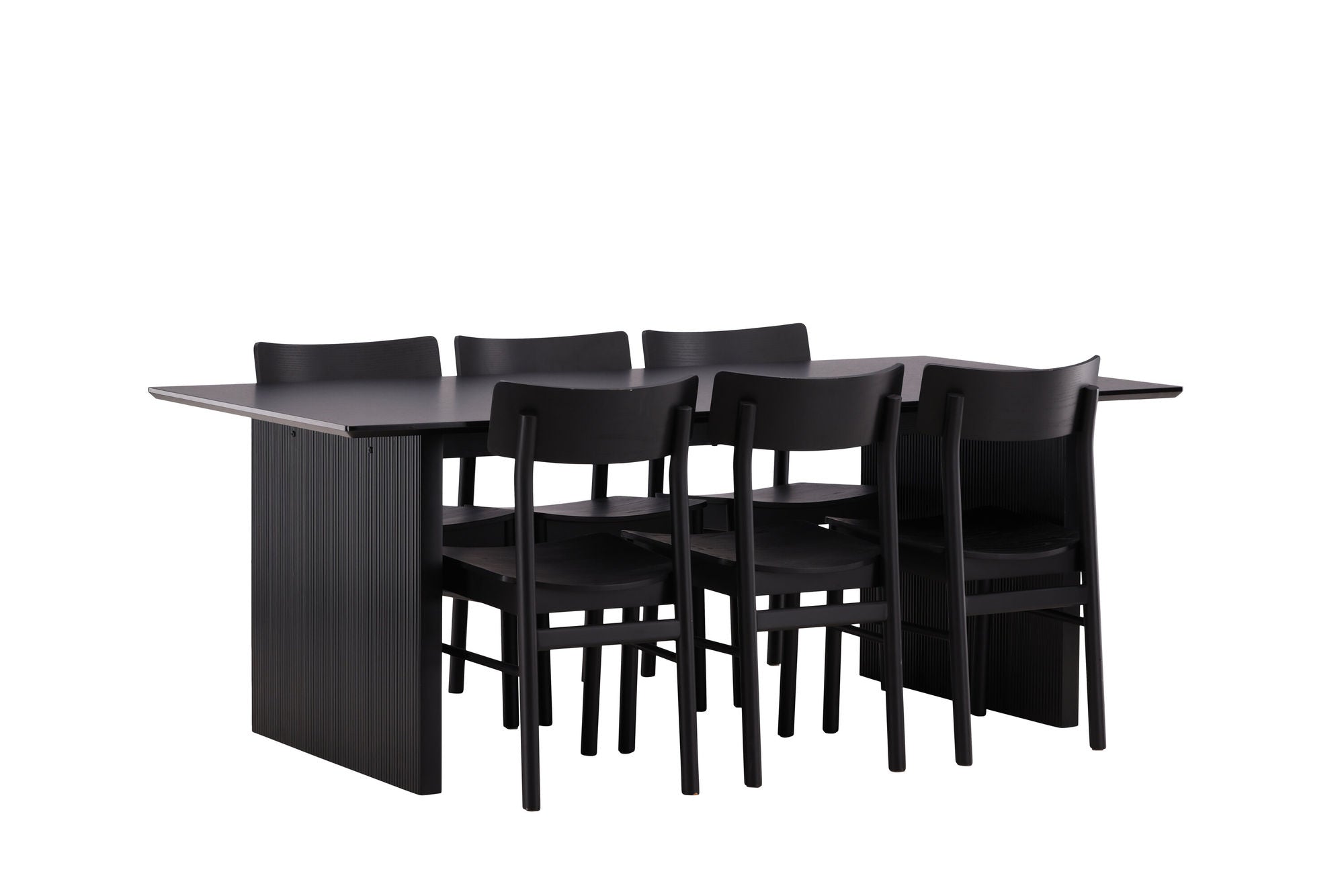 Venture Home Vail spisebord - Black / Smoked Black MDF +Montros Spisebordsstol - Natural / Natural Rubberwood _6