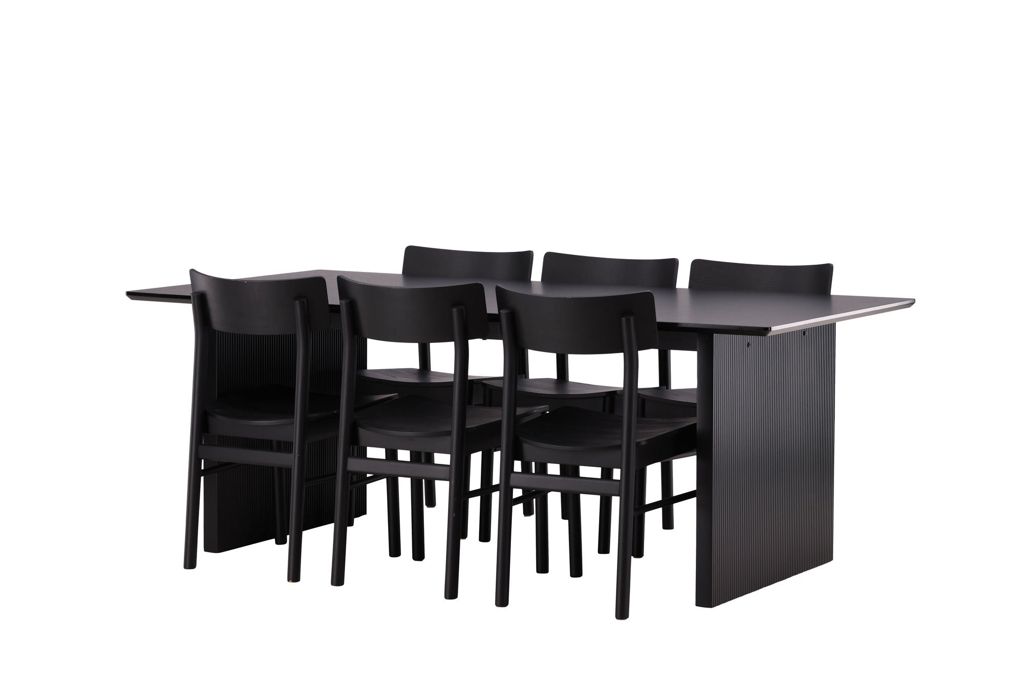 Venture Home Vail spisebord - Black / Smoked Black MDF +Montros Spisebordsstol - Natural / Natural Rubberwood _6