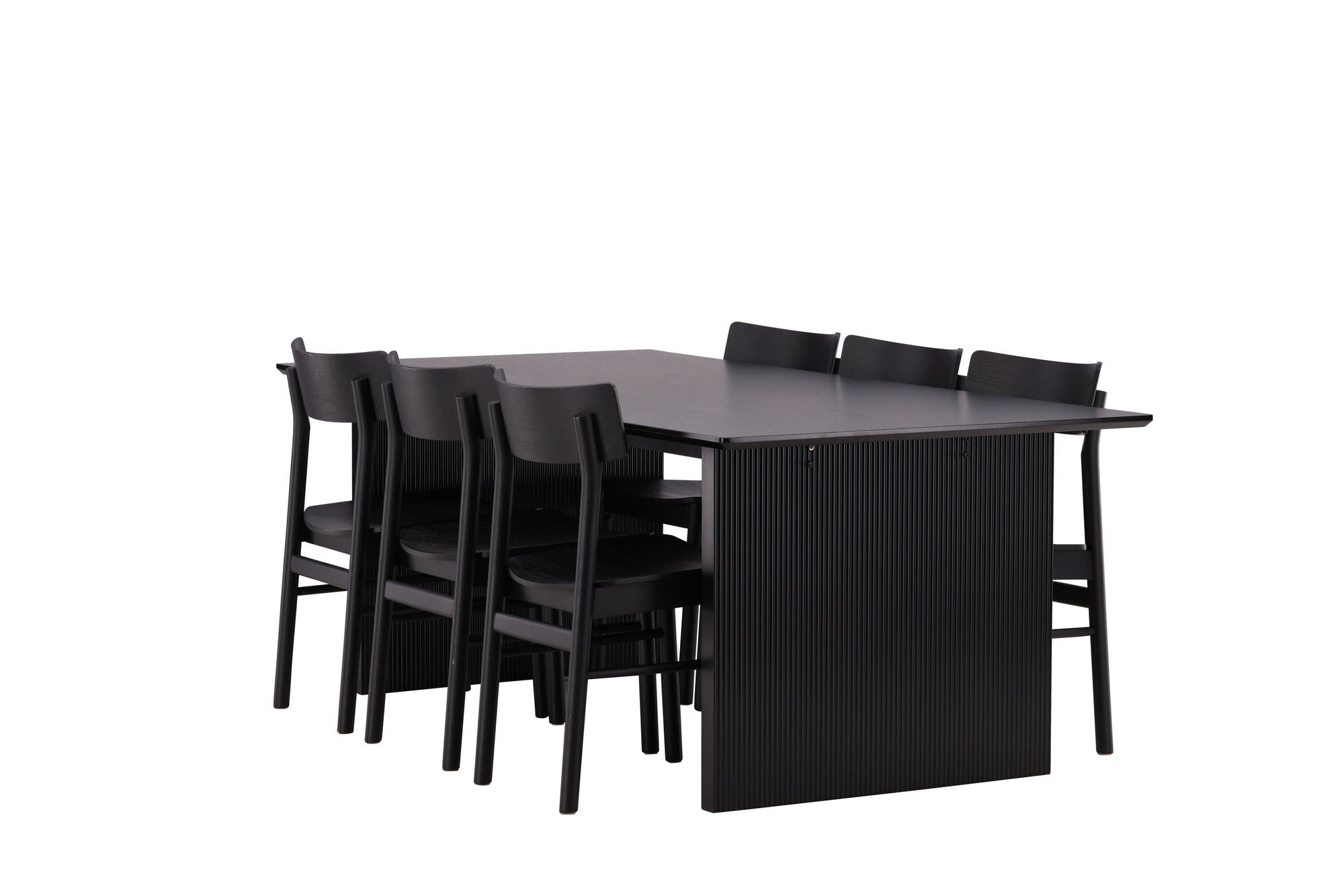 Venture Home Vail spisebord - Black / Smoked Black MDF +Montros Spisebordsstol - Natural / Natural Rubberwood _6