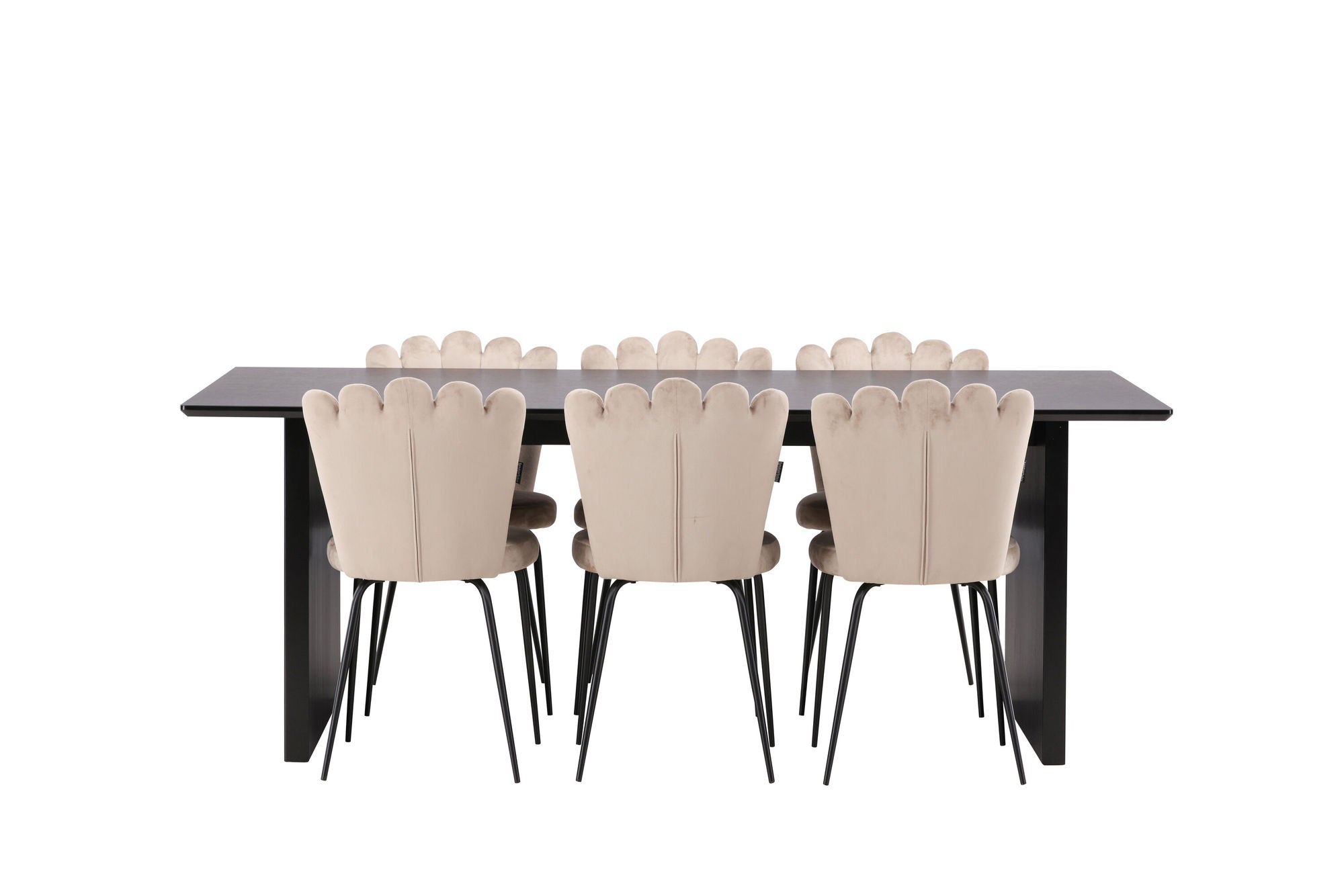 Venture Home Vail spisebord - Black / Smoked Black MDF +Limhamn Light stol - Black / Beige Velvet _6
