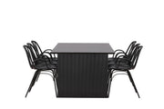 Venture Home Vail spisebord - Black / Smoked Black MDF +Dyrön Spisebordsstol - Black Polypropylene _6