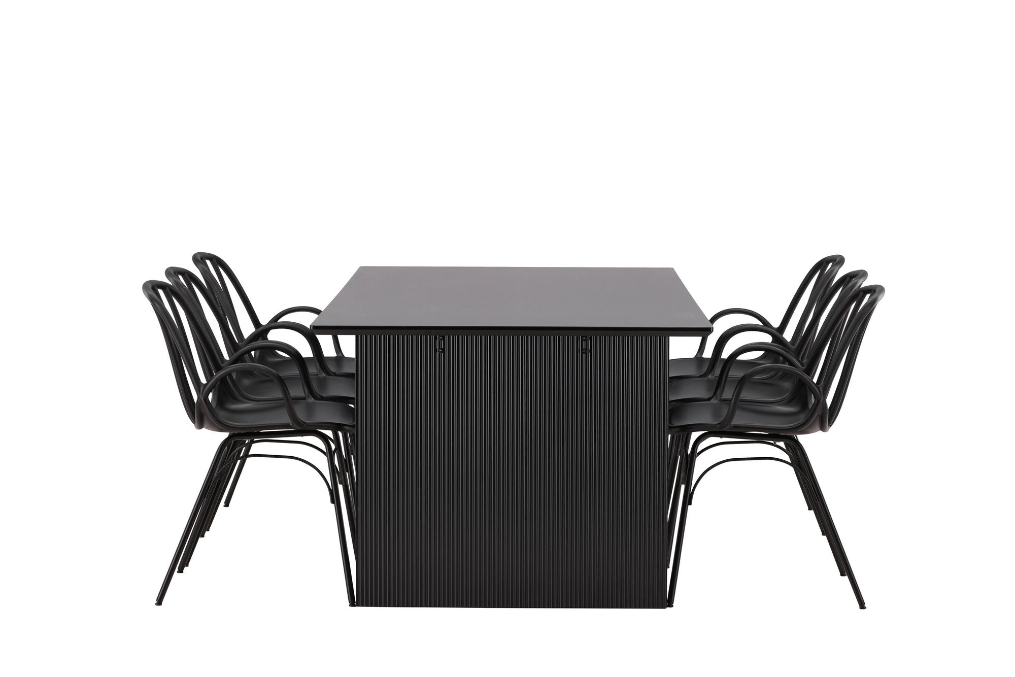 Venture Home Vail spisebord - Black / Smoked Black MDF +Dyrön Spisebordsstol - Black Polypropylene _6