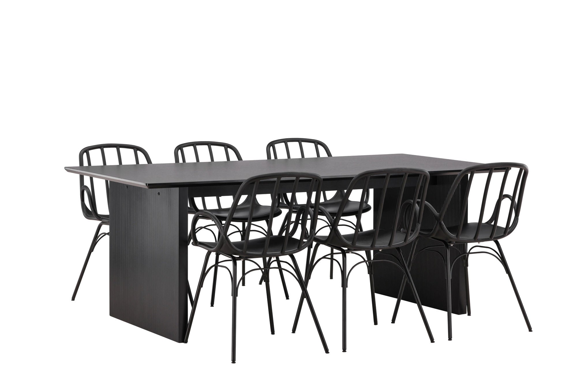 Venture Home Vail spisebord - Black / Smoked Black MDF +Dyrön Spisebordsstol - Black Polypropylene _6