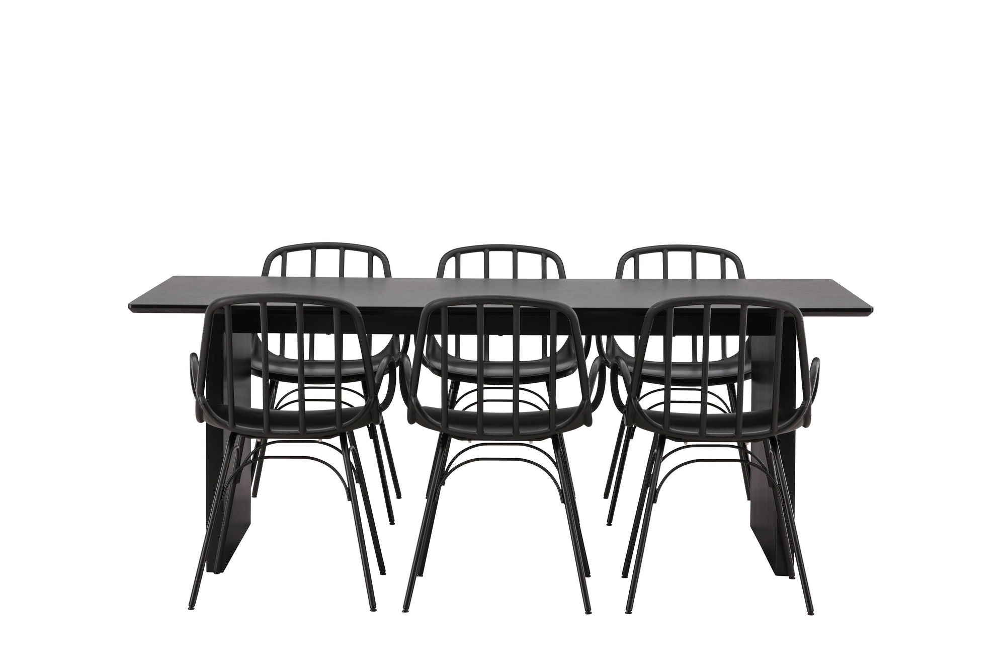 Venture Home Vail spisebord - Black / Smoked Black MDF +Dyrön Spisebordsstol - Black Polypropylene _6